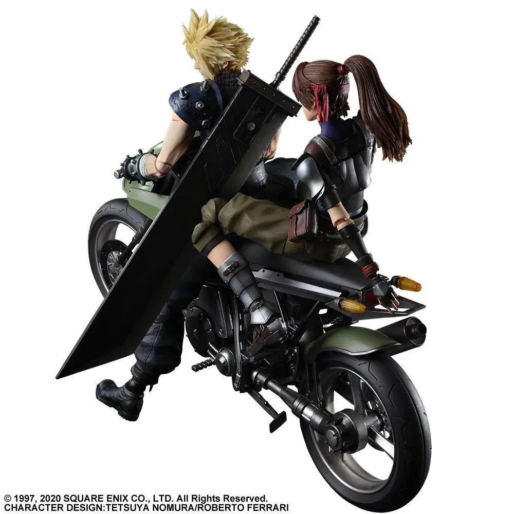 Final Fantasy VII Remake Play Arts Kai Actionfiguren & Fahrzeug Jessie, Cloud & Bike Produktfoto