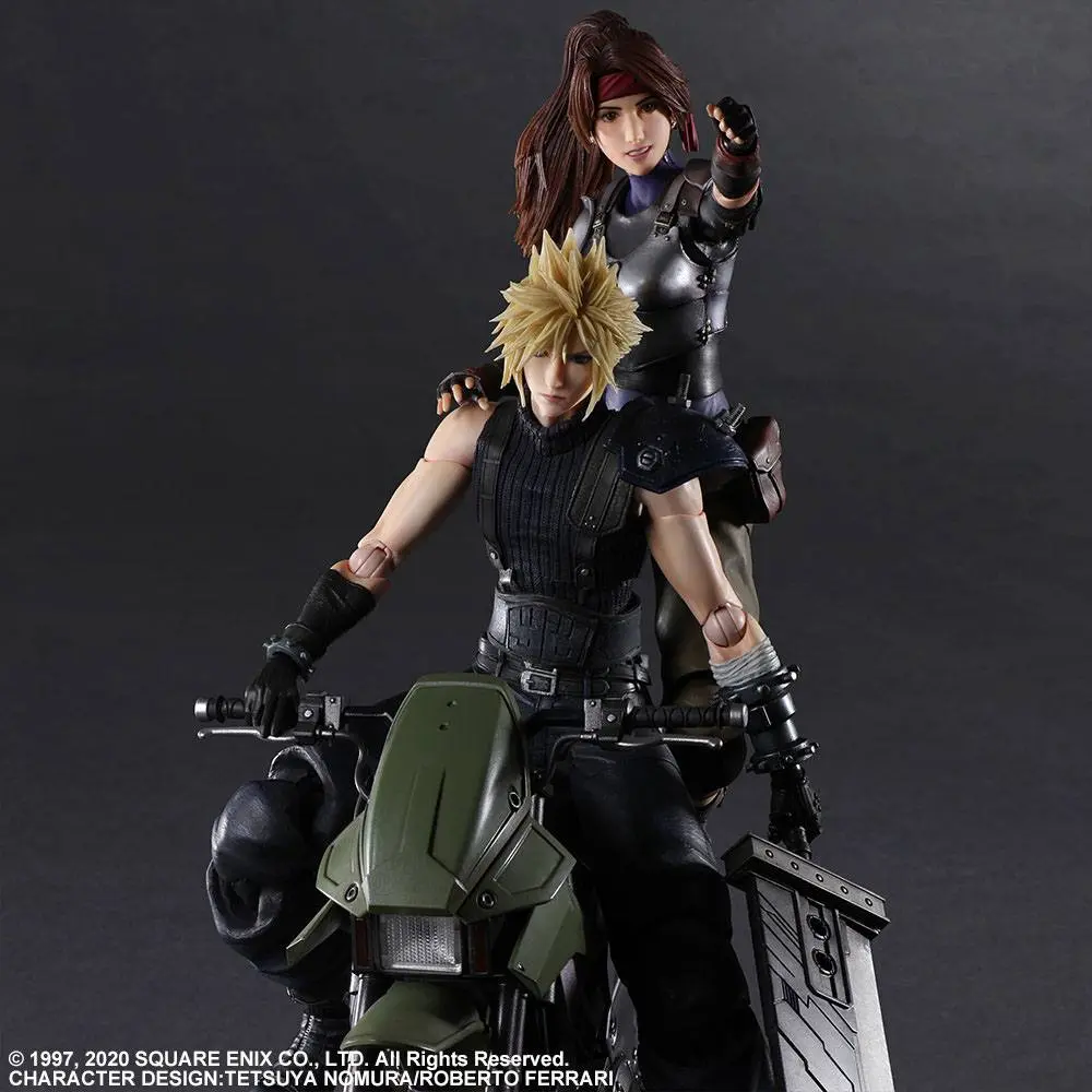 Final Fantasy VII Remake Play Arts Kai Actionfiguren & Fahrzeug Jessie, Cloud & Bike Produktfoto