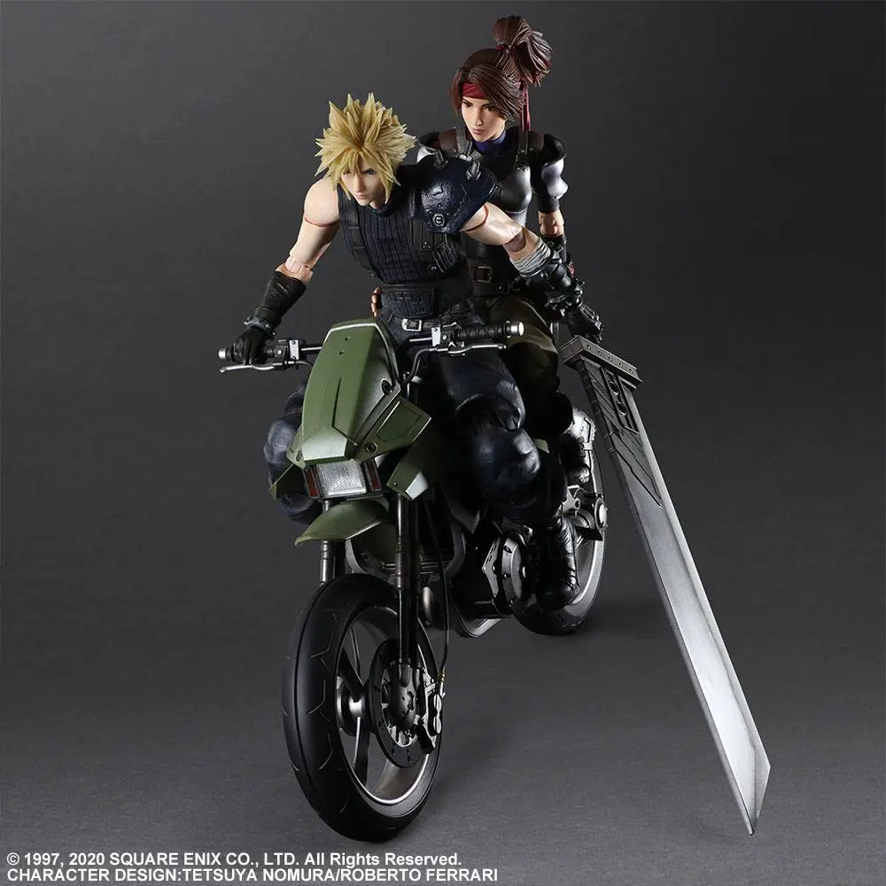 Final Fantasy VII Remake Play Arts Kai Actionfiguren & Fahrzeug Jessie, Cloud & Bike Produktfoto