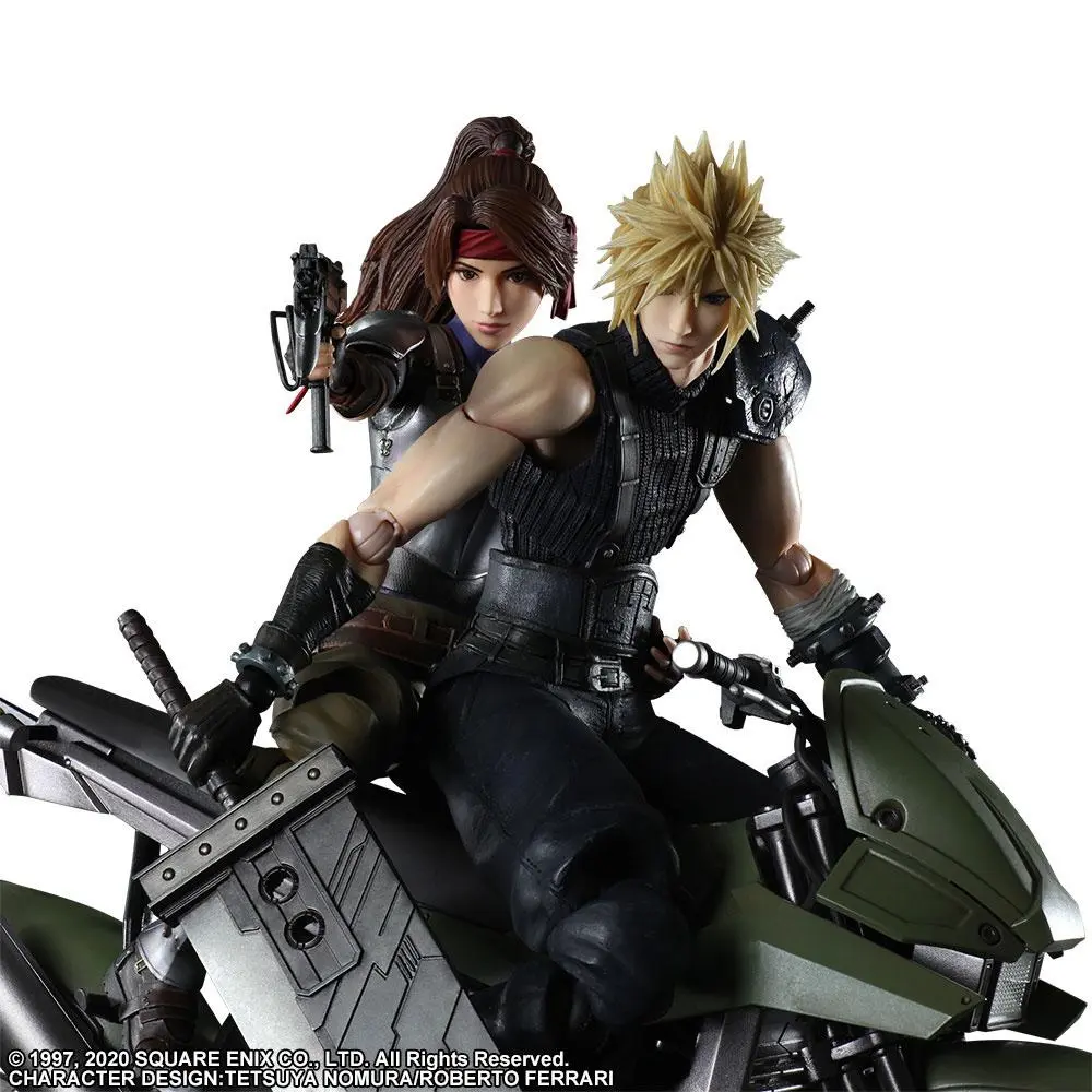 Final Fantasy VII Remake Play Arts Kai Actionfiguren & Fahrzeug Jessie, Cloud & Bike Produktfoto