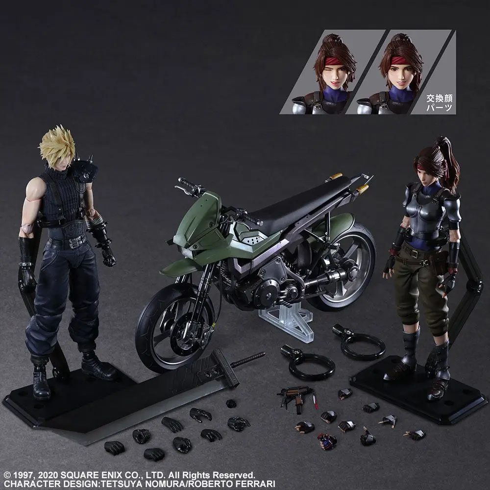 Final Fantasy VII Remake Play Arts Kai Actionfiguren & Fahrzeug Jessie, Cloud & Bike Produktfoto