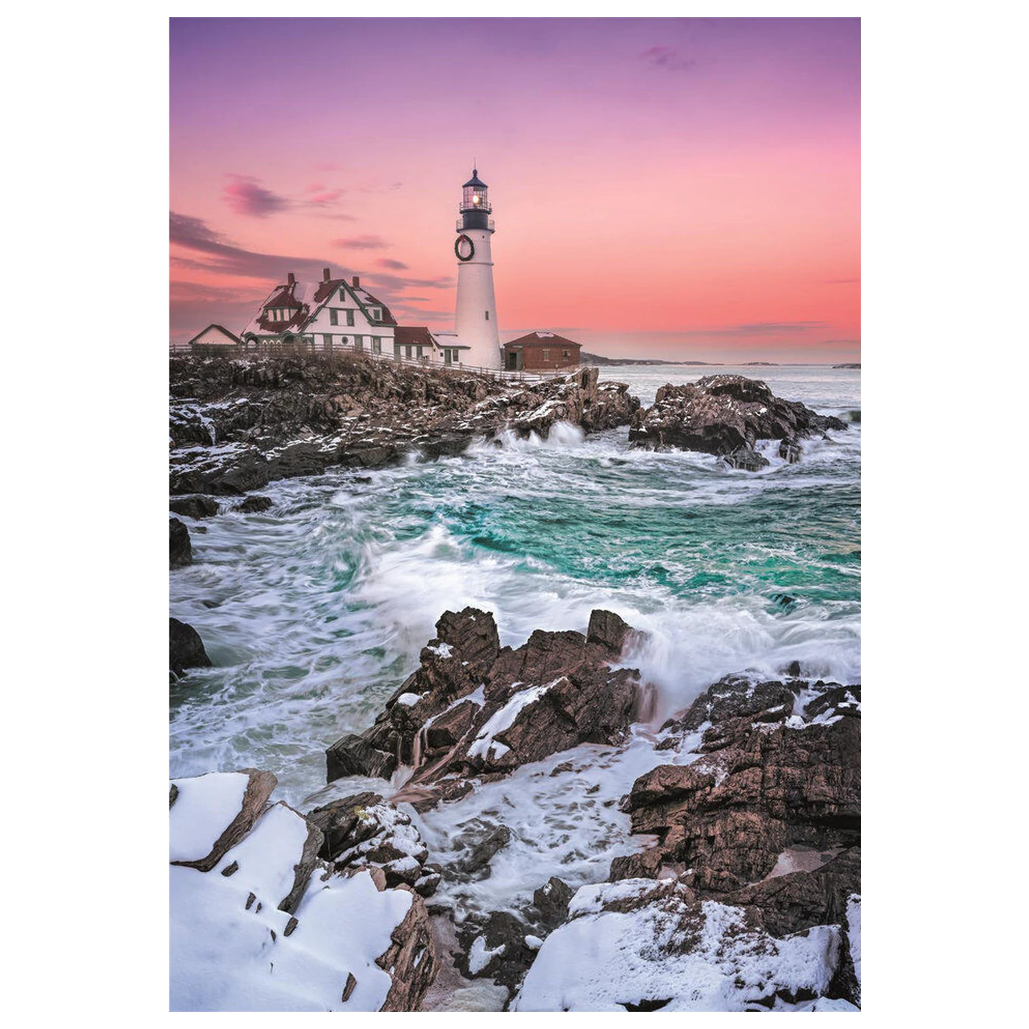 First Snow At Portland Head Puzzle 1000 Teile Produktfoto