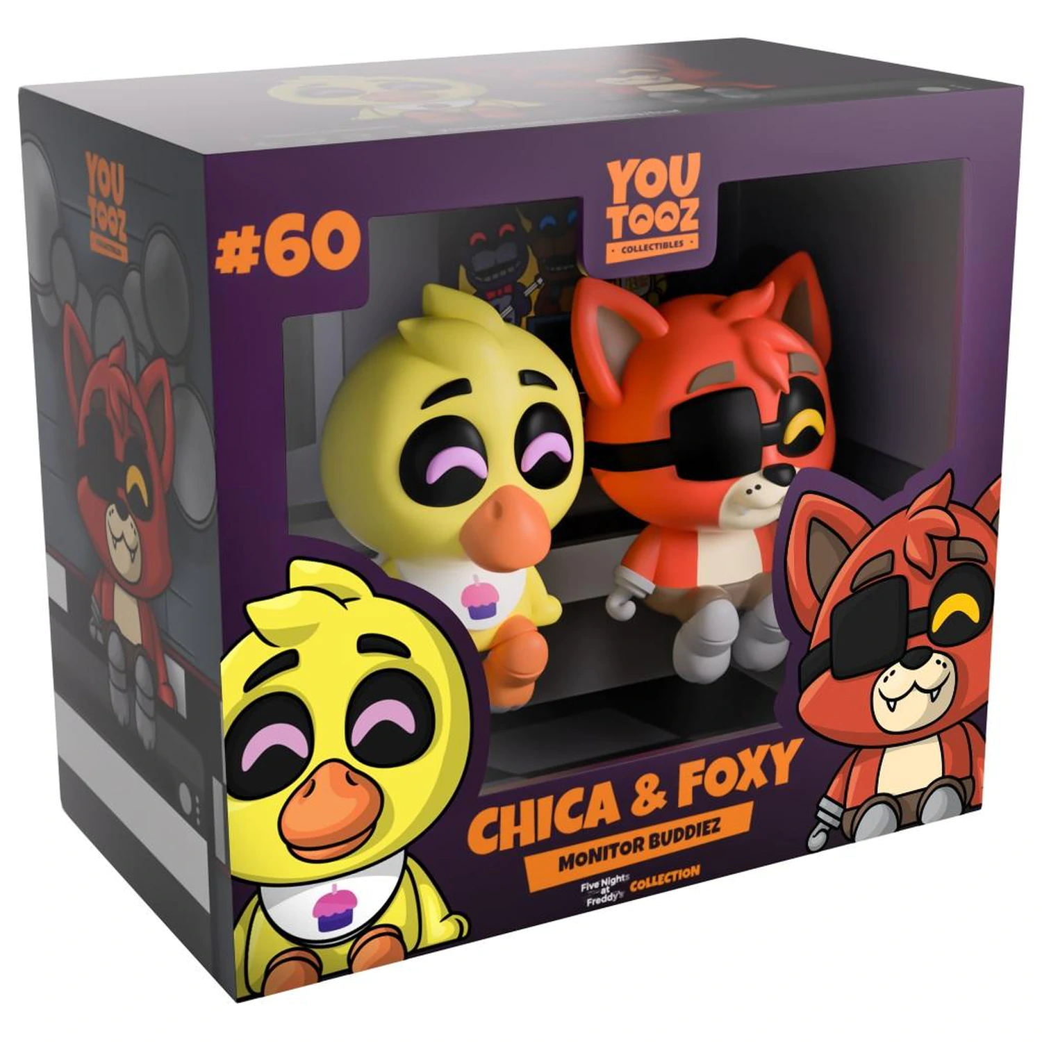 Five Nights at Freddy's Chica & Foxy Monitor Buddiez Figuren 6 cm Produktfoto