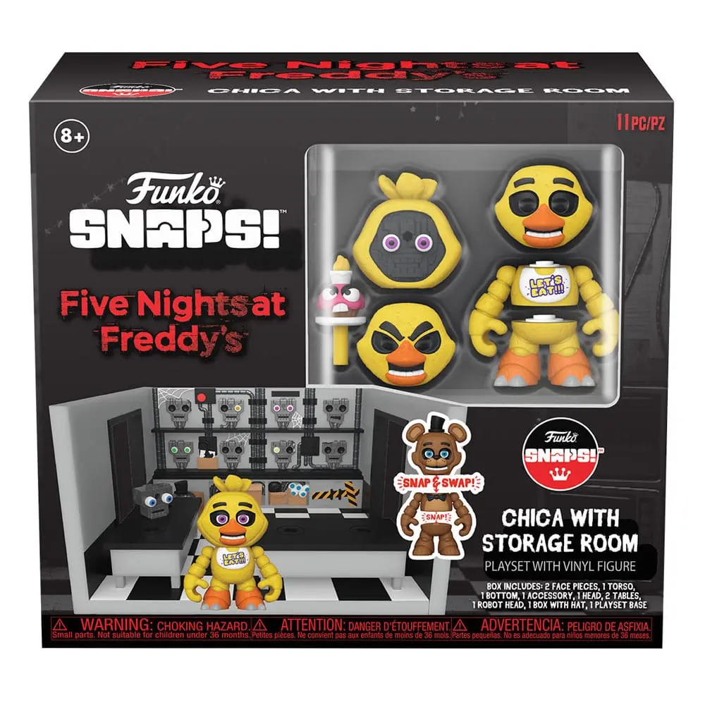 Five Nights at Freddy's Snap Spielset mit Actionfigur Storage Rm w/Chica 9 cm Produktfoto