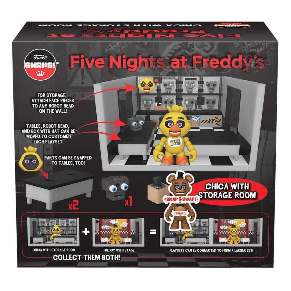 Five Nights at Freddy's Snap Spielset mit Actionfigur Storage Rm w/Chica 9 cm Produktfoto