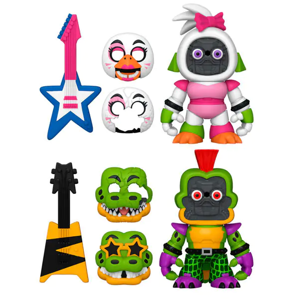 2er-Pack Figuren Five Nights at Freddys Montgomery Gator and Glamrock Chica Produktfoto