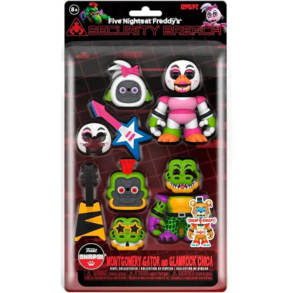 2er-Pack Figuren Five Nights at Freddys Montgomery Gator and Glamrock Chica Produktfoto