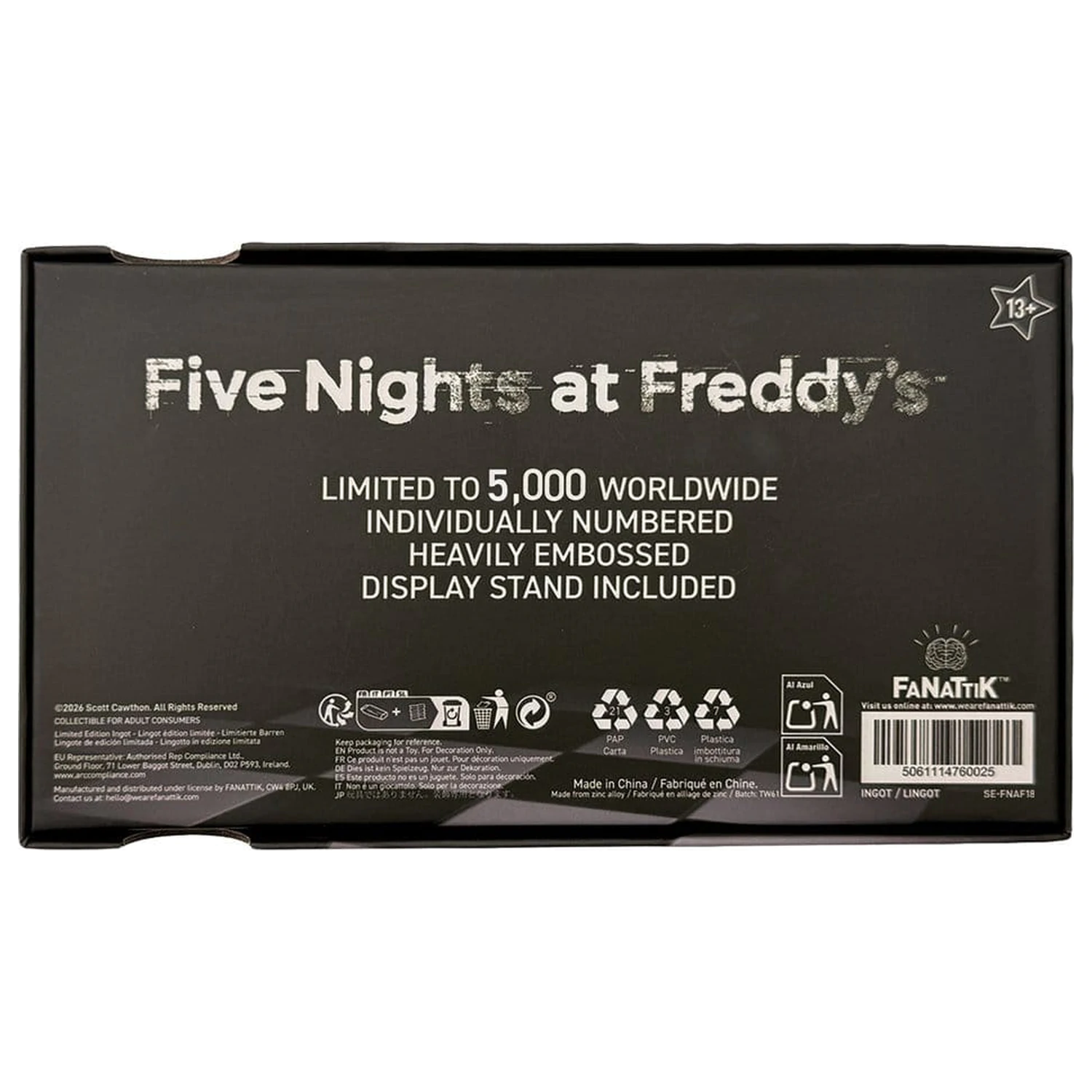 Five Nights at Freddy’s Nachbildung Pizzaplex Eröffnungsnacht Eintrittskarte limitierte Auflage Produktfoto