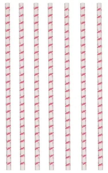 Flamingo Papierstrohhalme, 12er-Set Produktfoto