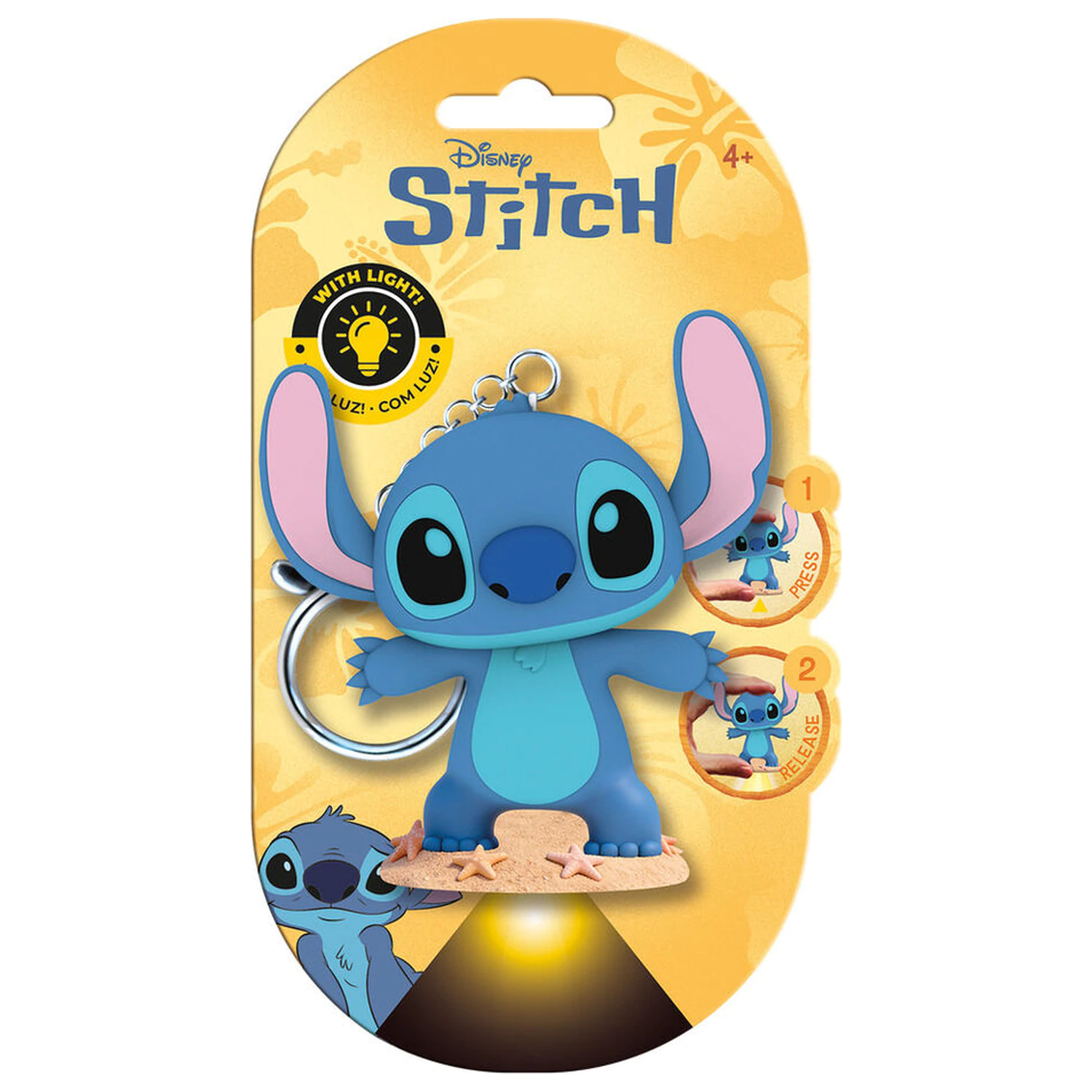 Flashies Disney Stitch 3D Schlüsselanhänger mit LED-Taschenlampe Produktfoto