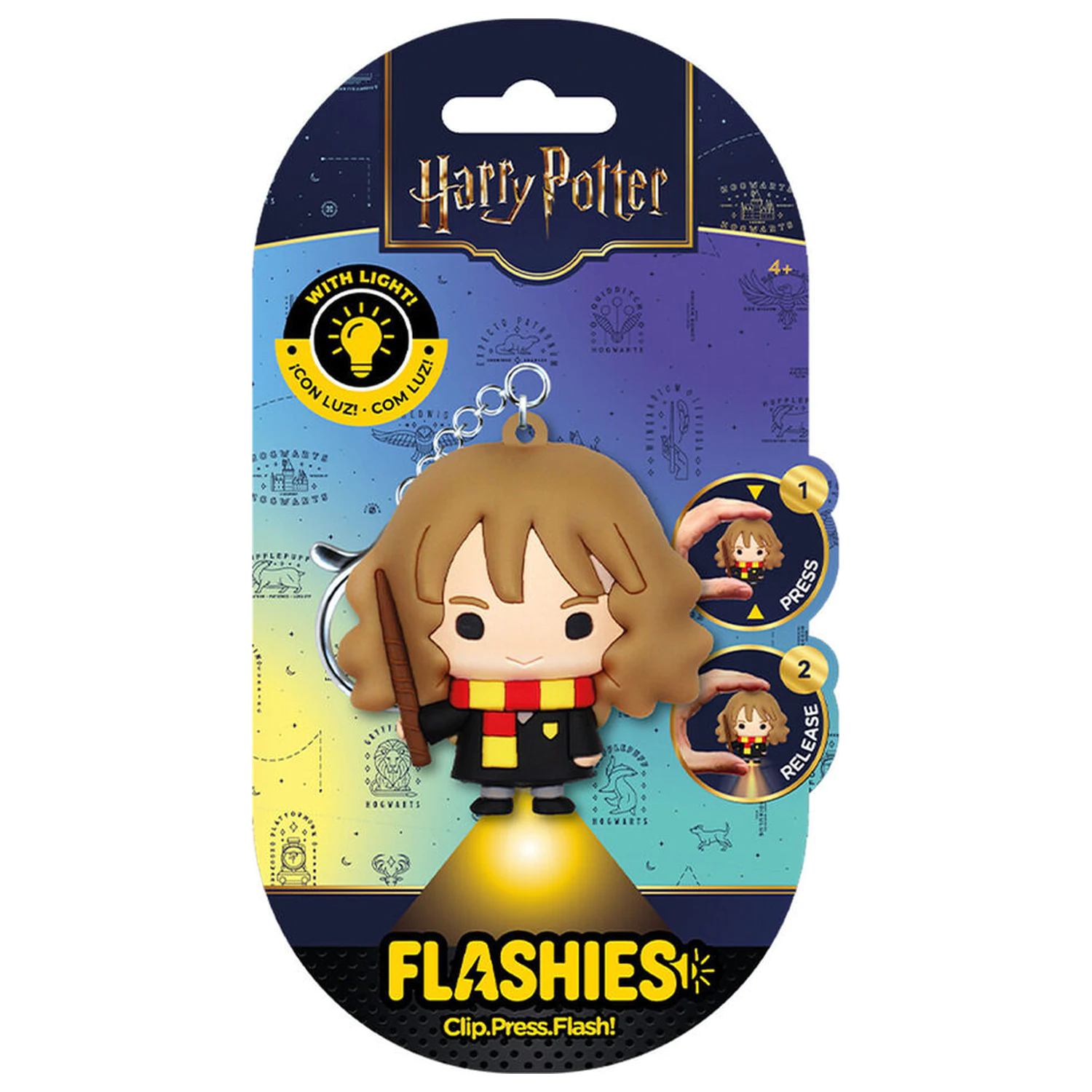 Flashies Harry Potter Hermione 3D Schlüsselanhänger mit LED Taschenlampe Produktfoto