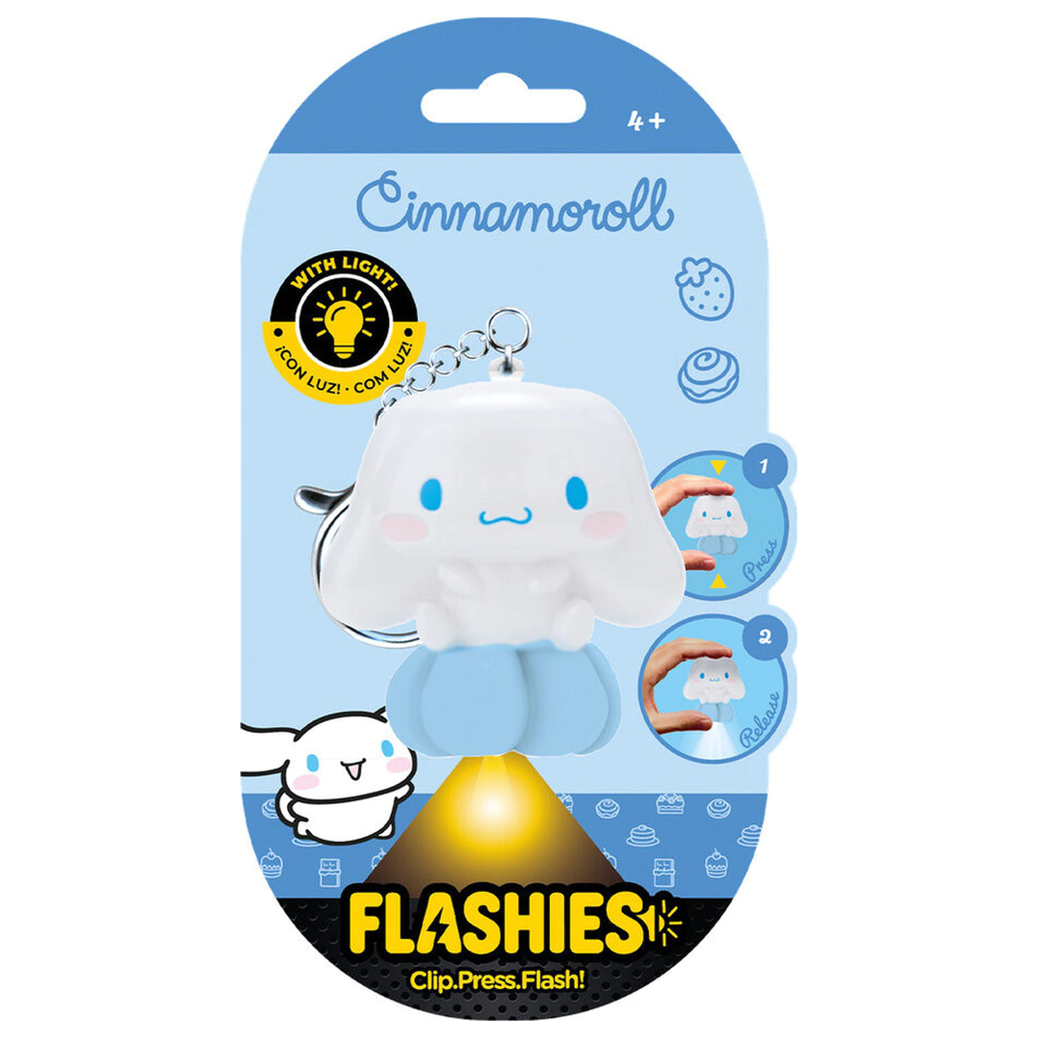 Flashies Hello Kitty Cinnamoroll 3D Schlüsselanhänger mit LED-Taschenlampe Produktfoto