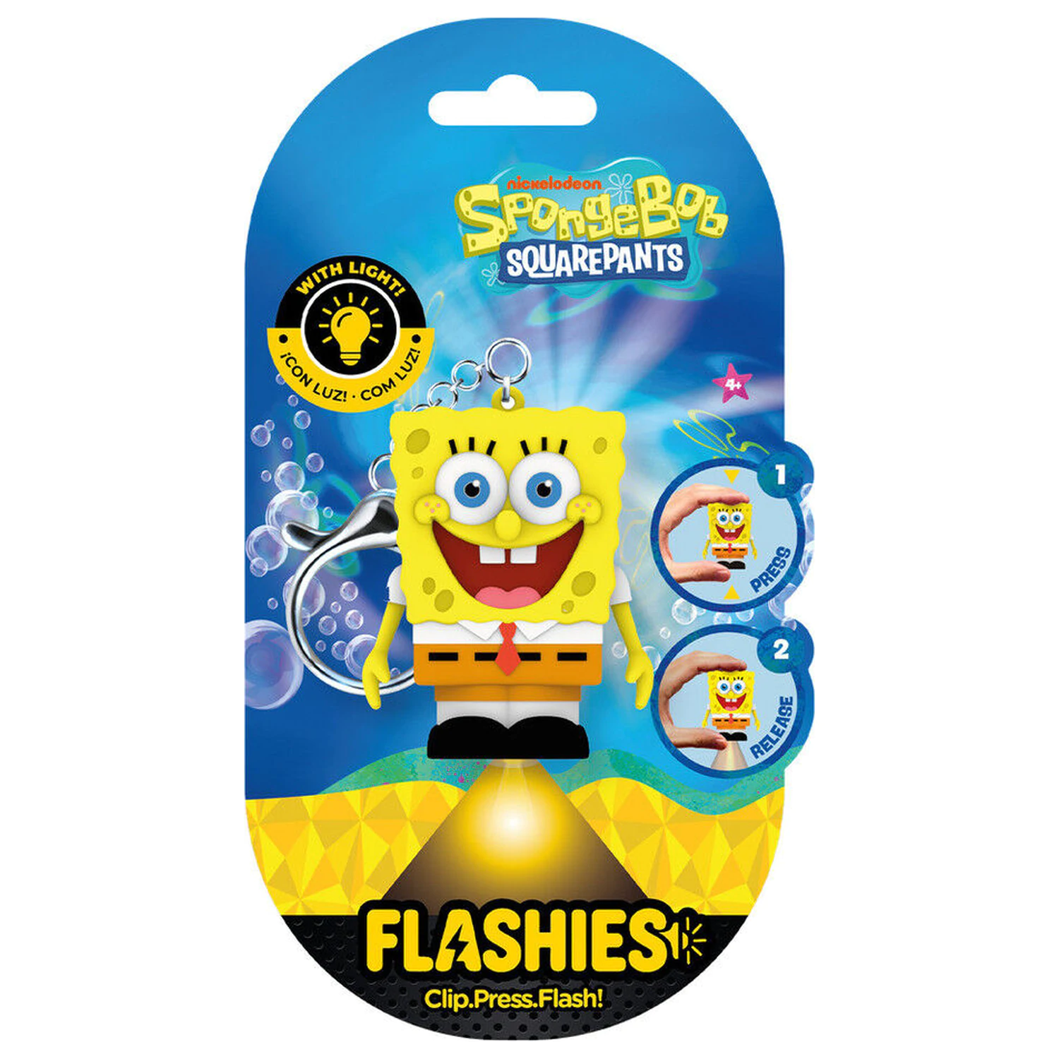 Flashies SpongeBob 3D Schlüsselanhänger mit LED-Taschenlampe Produktfoto