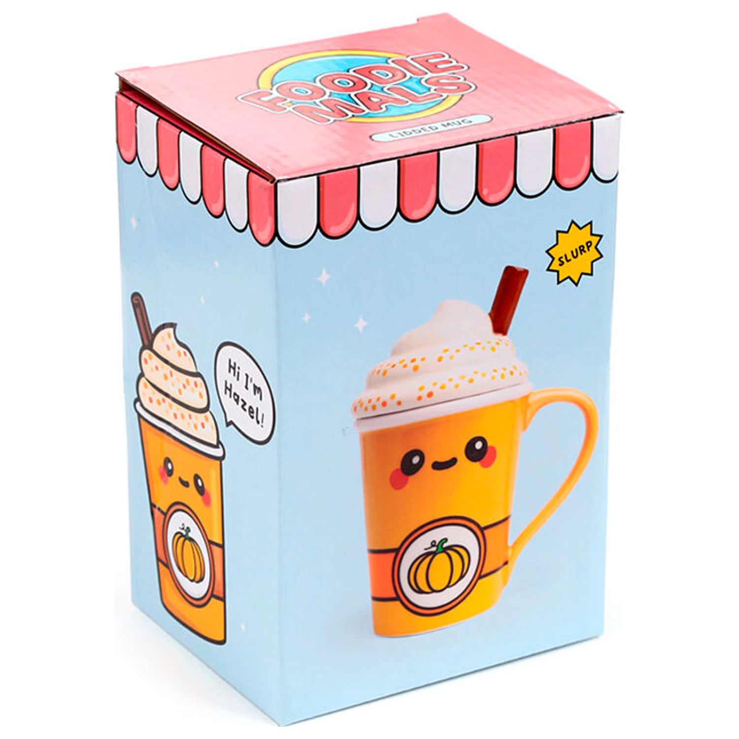 Foodiemals Latte Kürbis Tasse mit Deckel 325ml Produktfoto