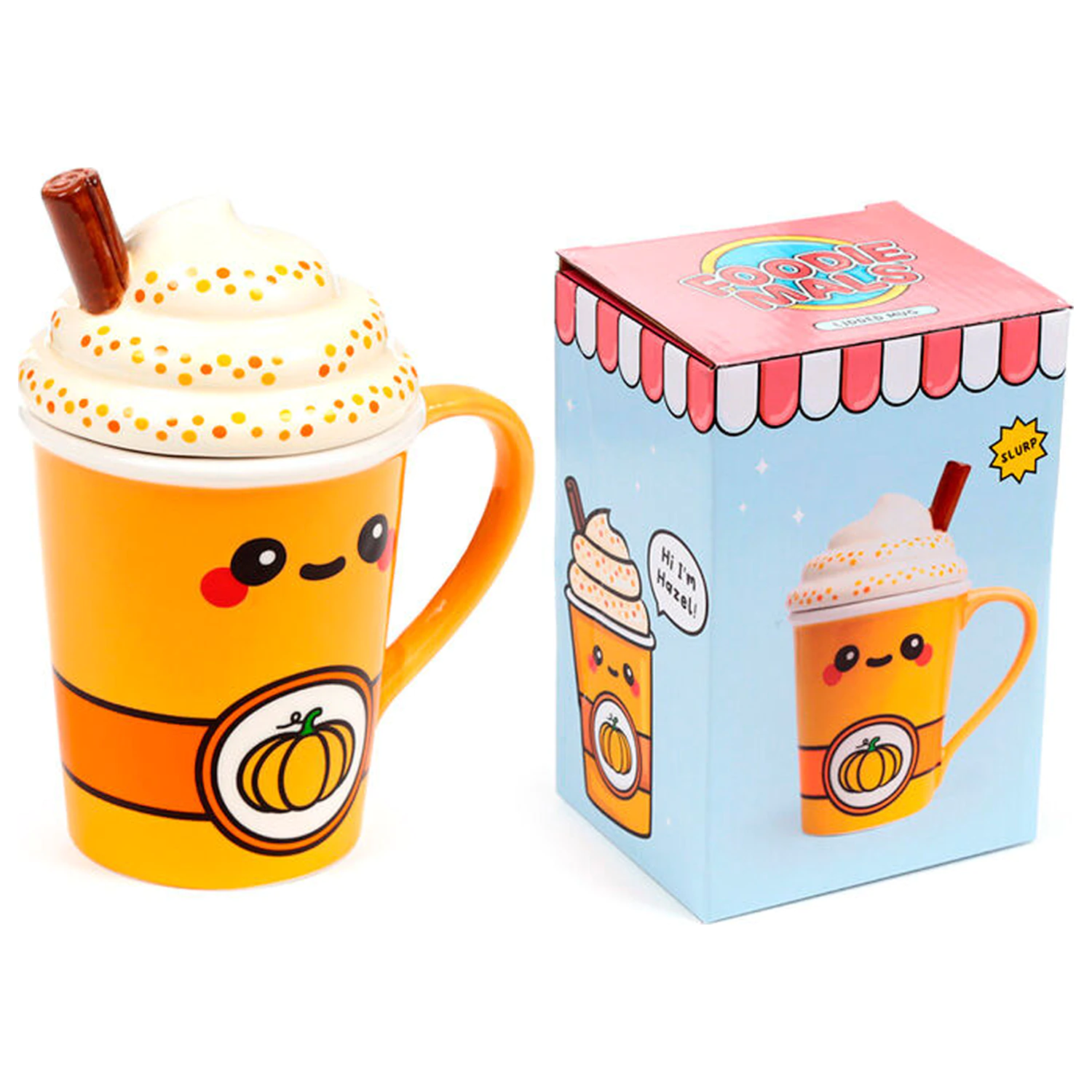 Foodiemals Latte Kürbis Tasse mit Deckel 325ml Produktfoto