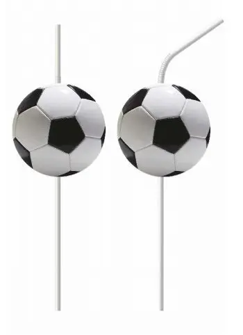 Football Party, Football Papierstrohhalme, 4-teiliges Set Produktfoto