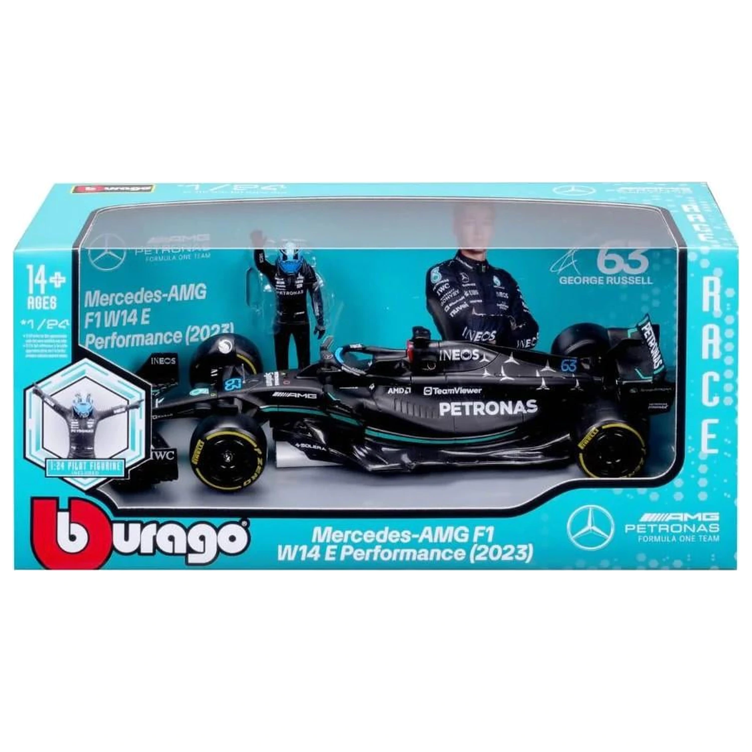 Formula 1 F1 Mercedes W14 E Perf. 2023 Hamilton – Die-Cast Modell 1/24 Produktfoto
