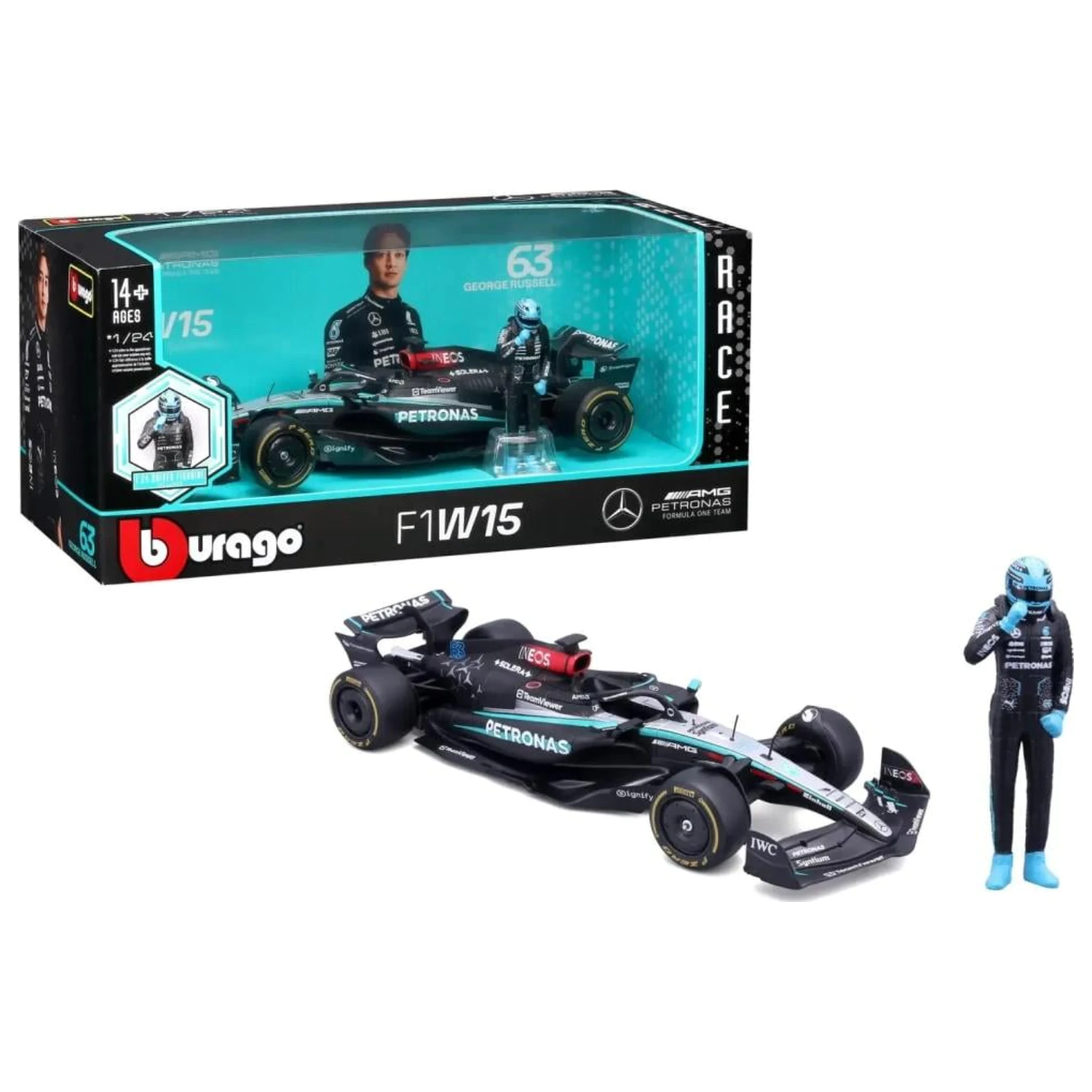 Formula 1 F1 Mercedes W15 E Perf. 2023 Russell Die-cast Modell 1/24 Produktfoto