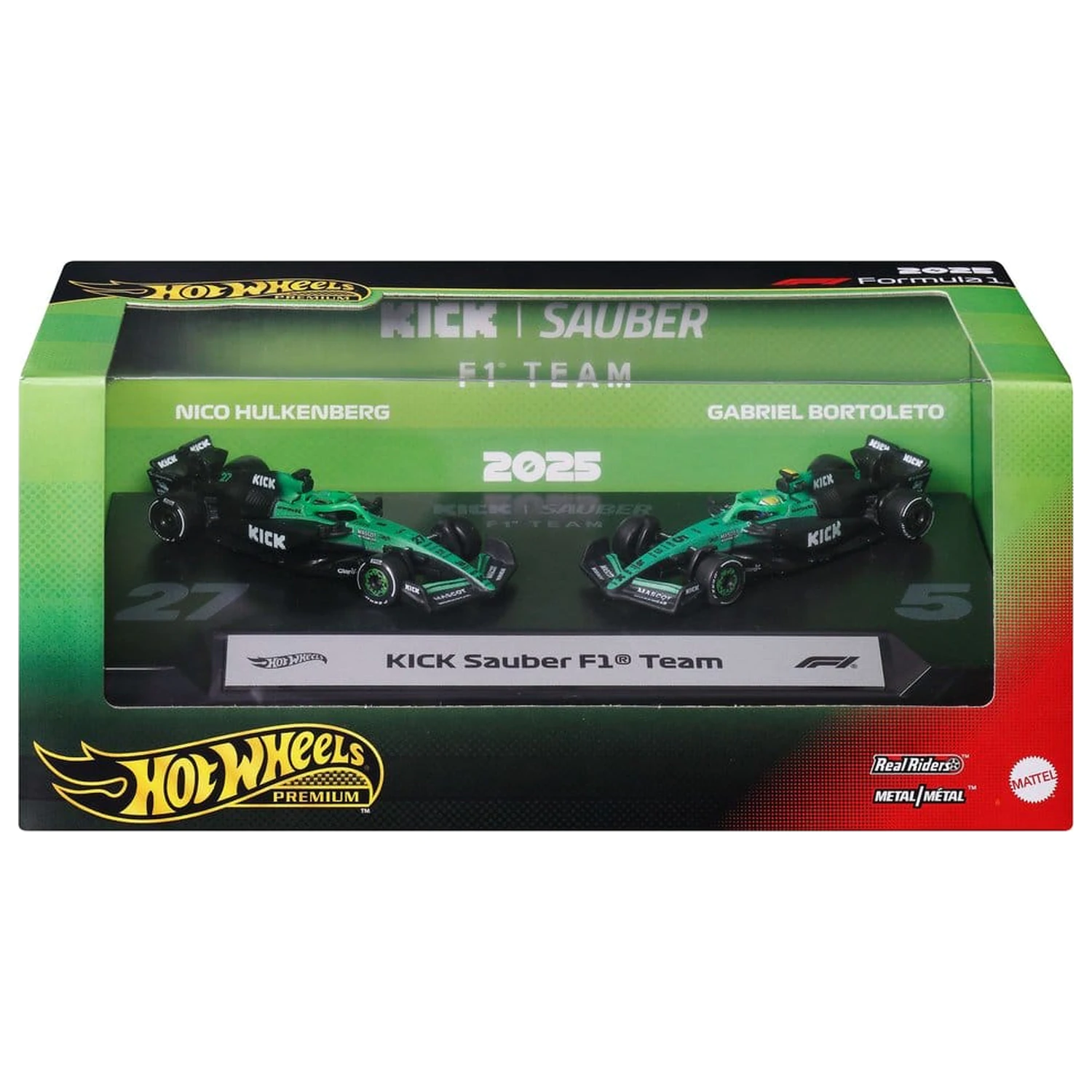 Formula 1 Hot Wheels Premium Die-Cast Fahrzeuge 2er-Pack 1/64 KICK Sauber Team Produktfoto