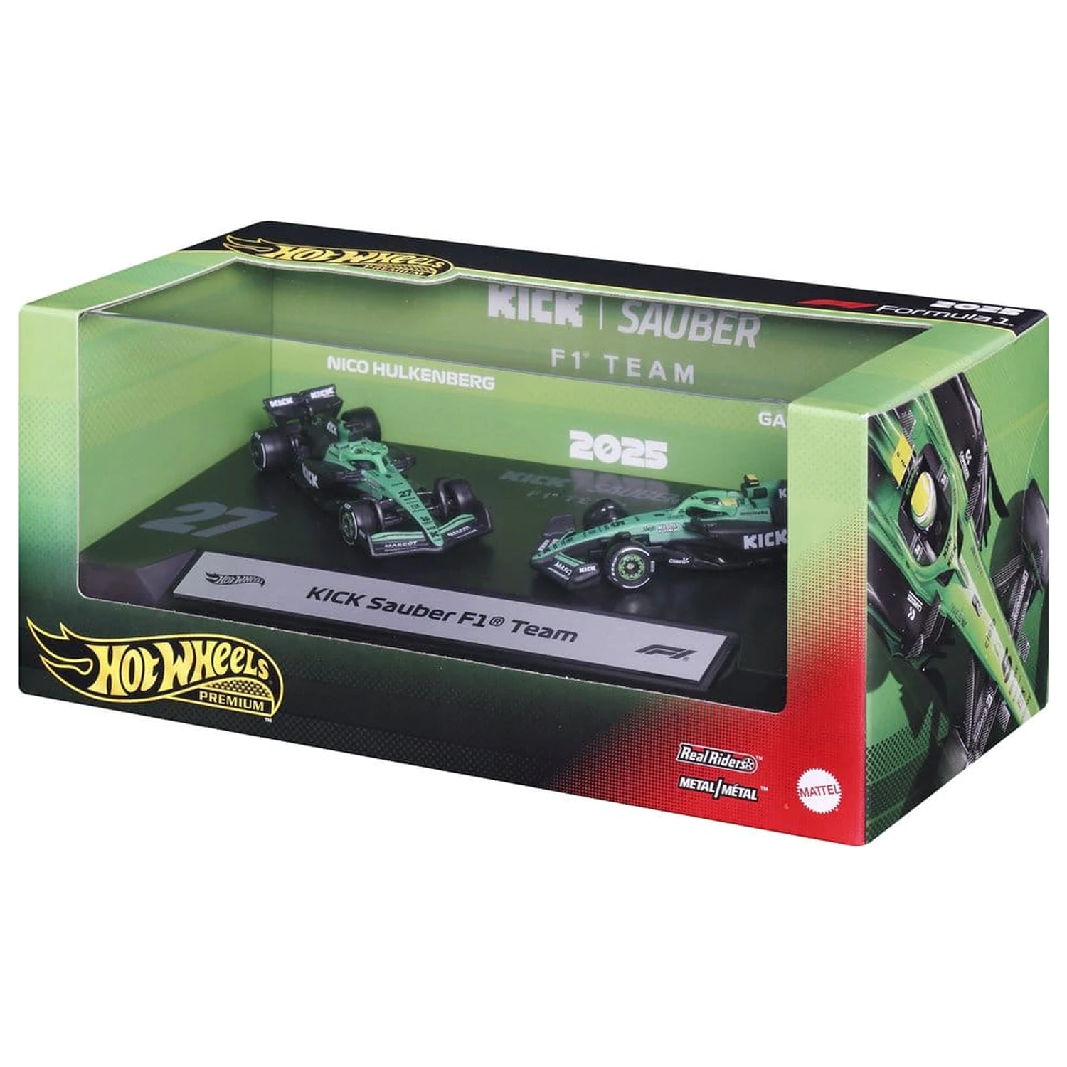 Formula 1 Hot Wheels Premium Die-Cast Fahrzeuge 2er-Pack 1/64 KICK Sauber Team Produktfoto