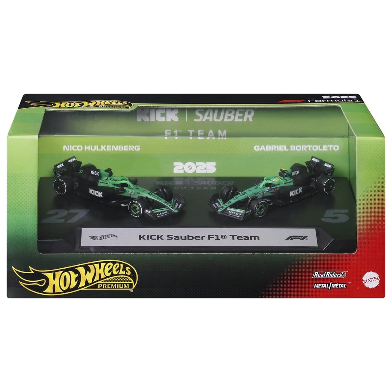 Formula 1 Hot Wheels Premium Die-Cast Fahrzeuge 2er-Pack 1/64 KICK Sauber Team Produktfoto
