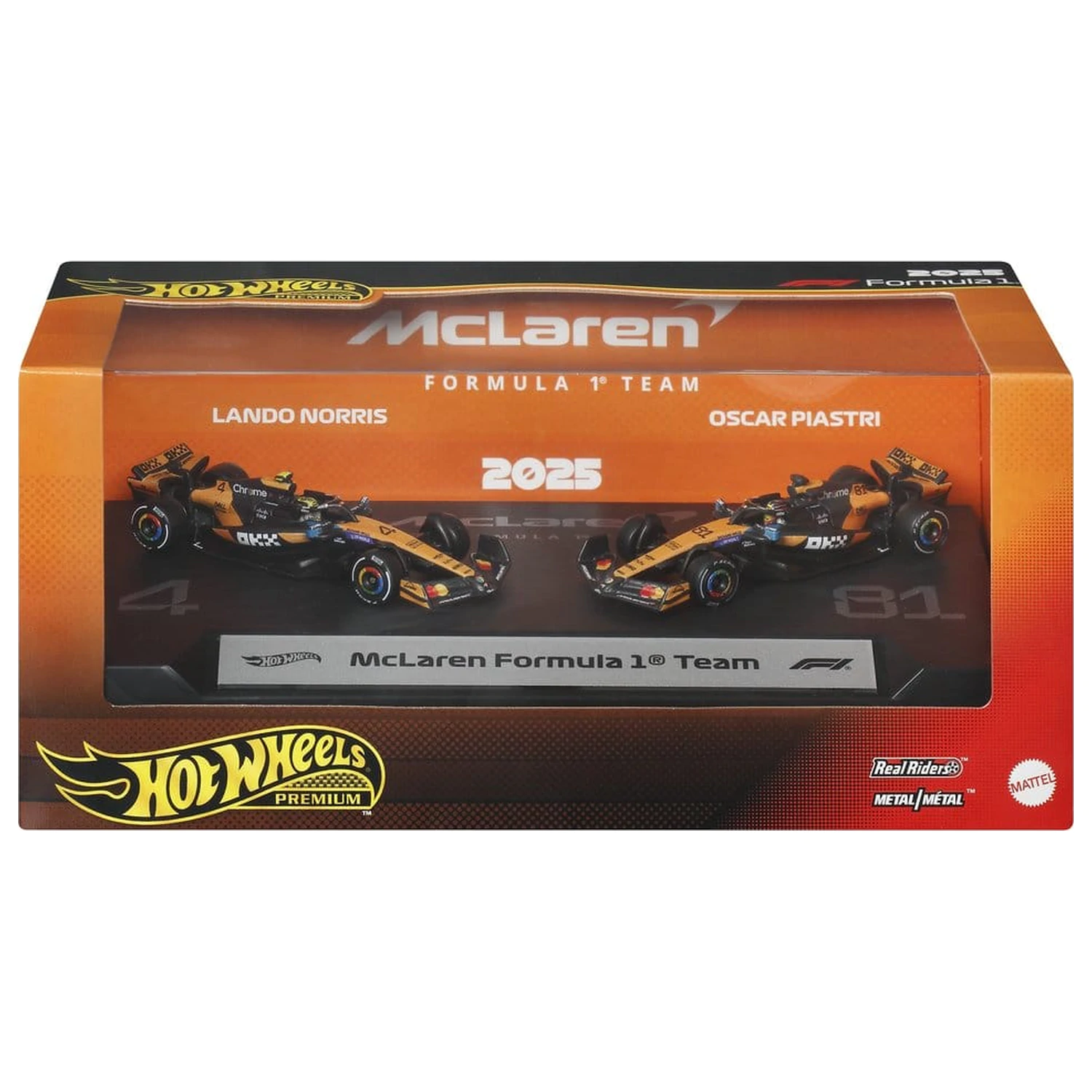 Formula 1 Hot Wheels Premium Die-Cast Fahrzeug 2er-Pack 1:64 Team McLaren Produktfoto