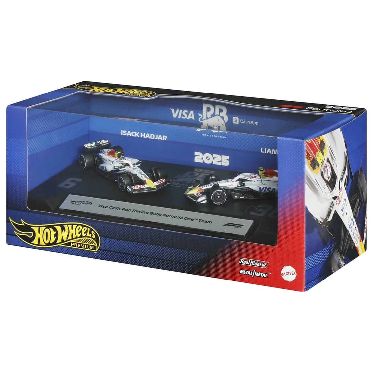 Formula 1 Hot Wheels Premium Die-Cast Fahrzeug 2er-Pack 1:64 Team Visa Cash App Racing Bulls Produktfoto