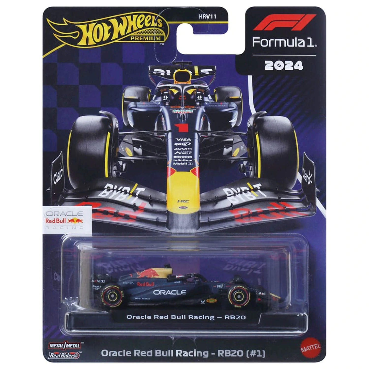 Formula 1 Hot Wheels Premium Druckguss Fahrzeug 1/64 Oracle Red Bull Racing RB20 (#1) (Max Verstappen 2024) Produktfoto