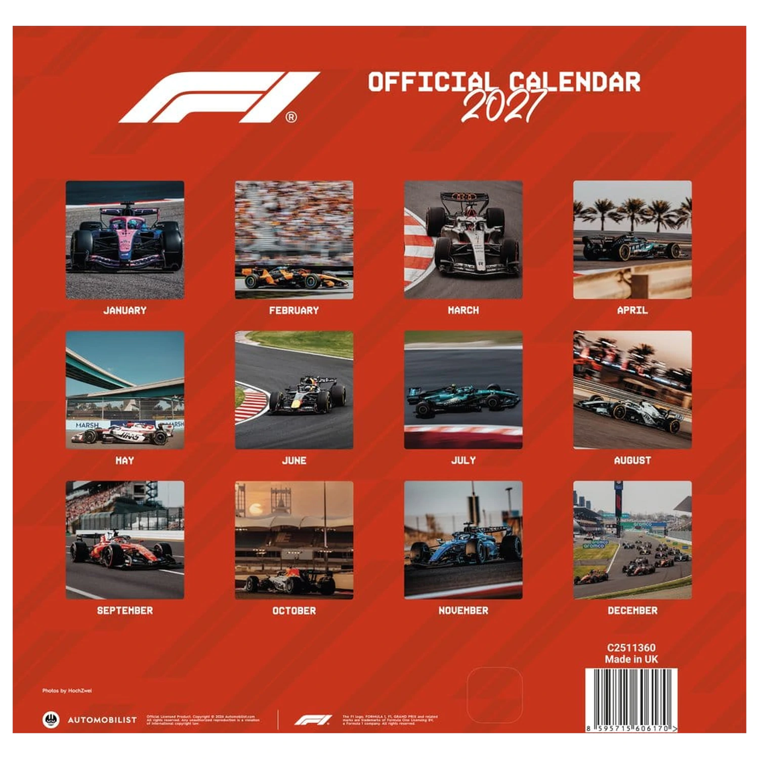 Formula 1 Kalender 2027 30 x 30 cm Produktfoto