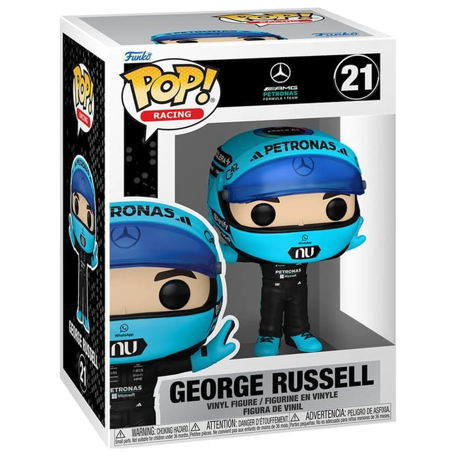 Formel 1 Funko POP! Racing Vinyl Figur Mercedes Benz - George Russell (T-Pose) 9 cm Produktfoto