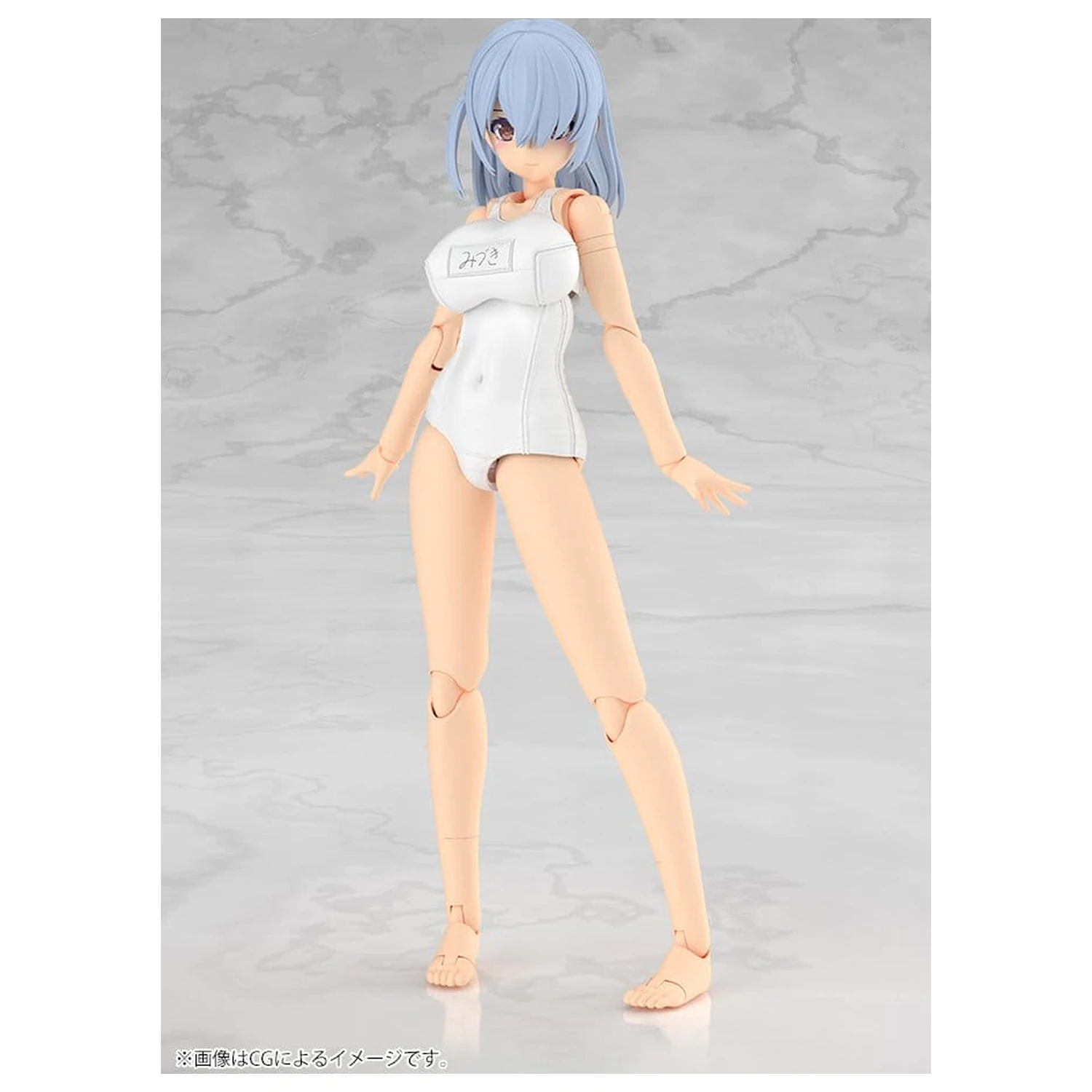 Frame Arms Girl Plastik Modell Bausatz Mizuki School Swimsuits White Ver. 16 cm Produktfoto