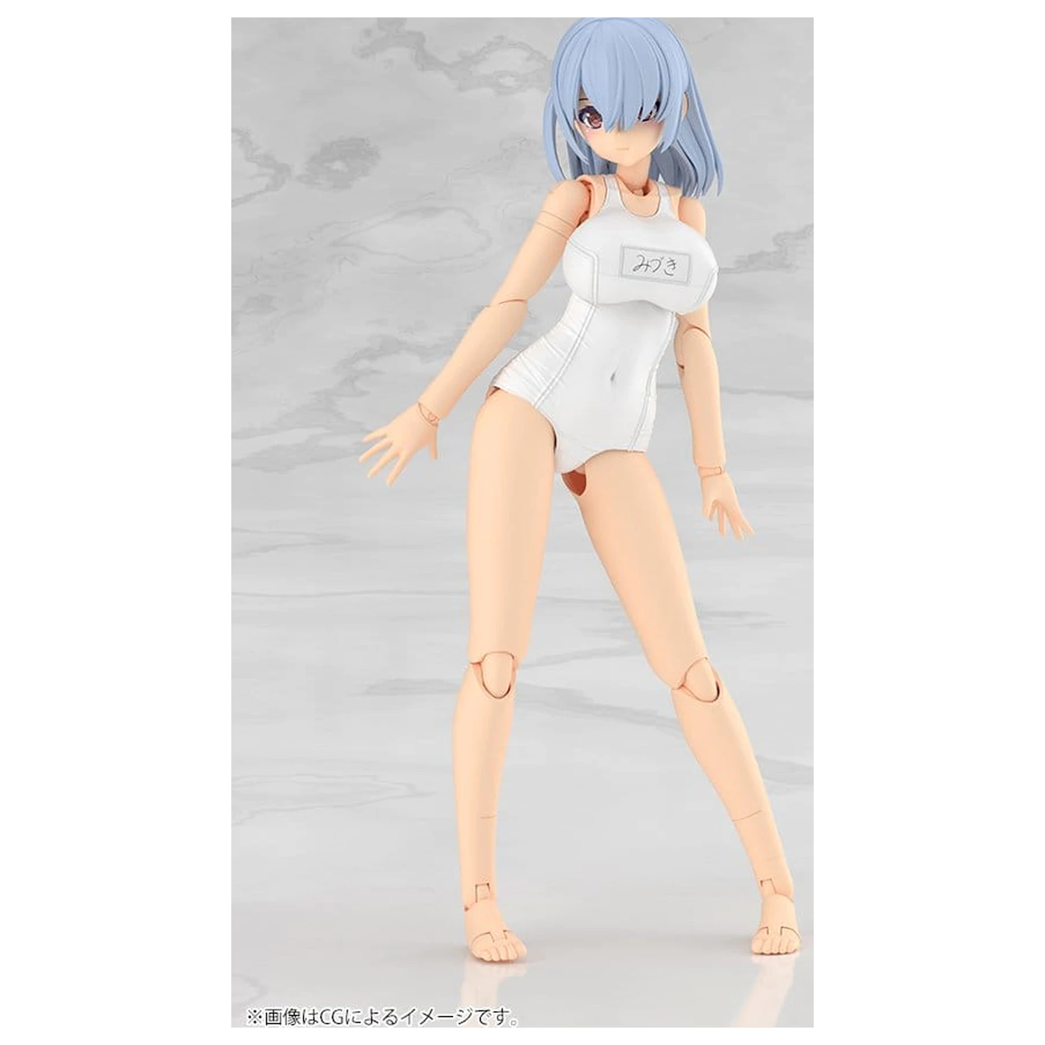 Frame Arms Girl Plastik Modell Bausatz Mizuki School Swimsuits White Ver. 16 cm Produktfoto