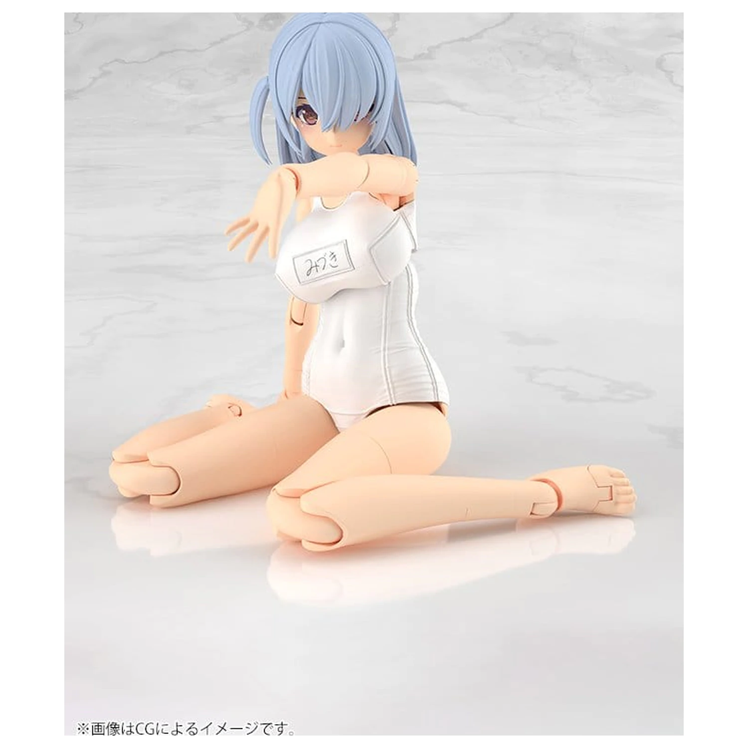 Frame Arms Girl Plastik Modell Bausatz Mizuki School Swimsuits White Ver. 16 cm Produktfoto