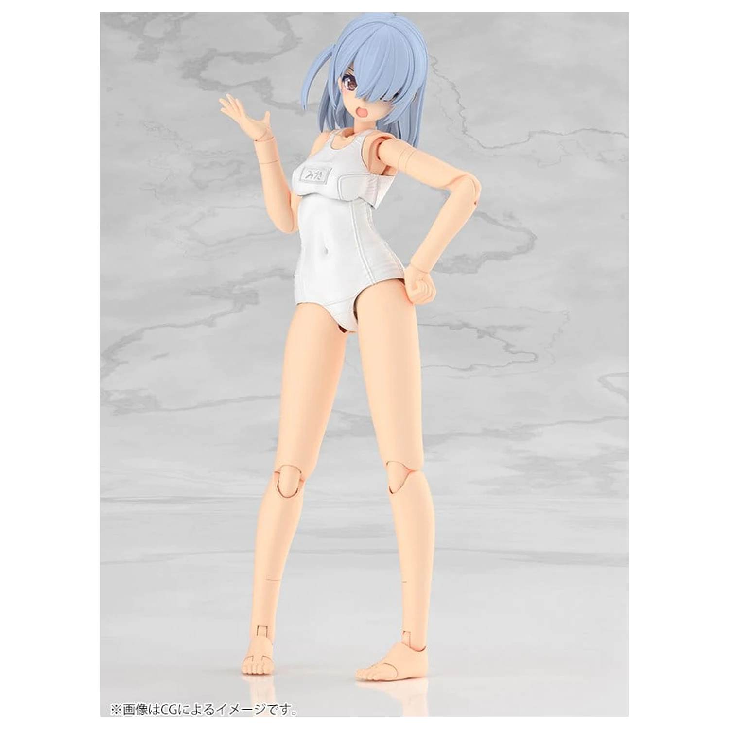 Frame Arms Girl Plastik Modell Bausatz Mizuki School Swimsuits White Ver. 16 cm Produktfoto