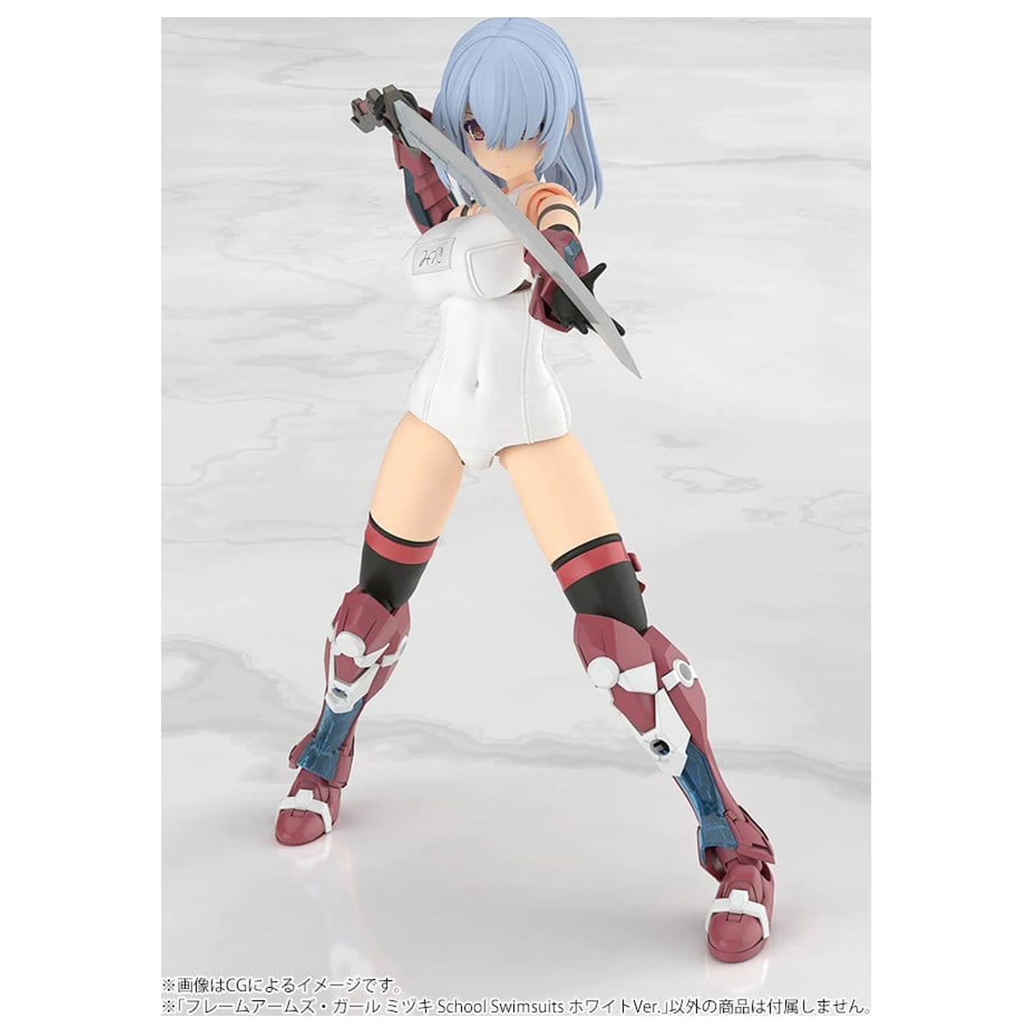 Frame Arms Girl Plastik Modell Bausatz Mizuki School Swimsuits White Ver. 16 cm Produktfoto