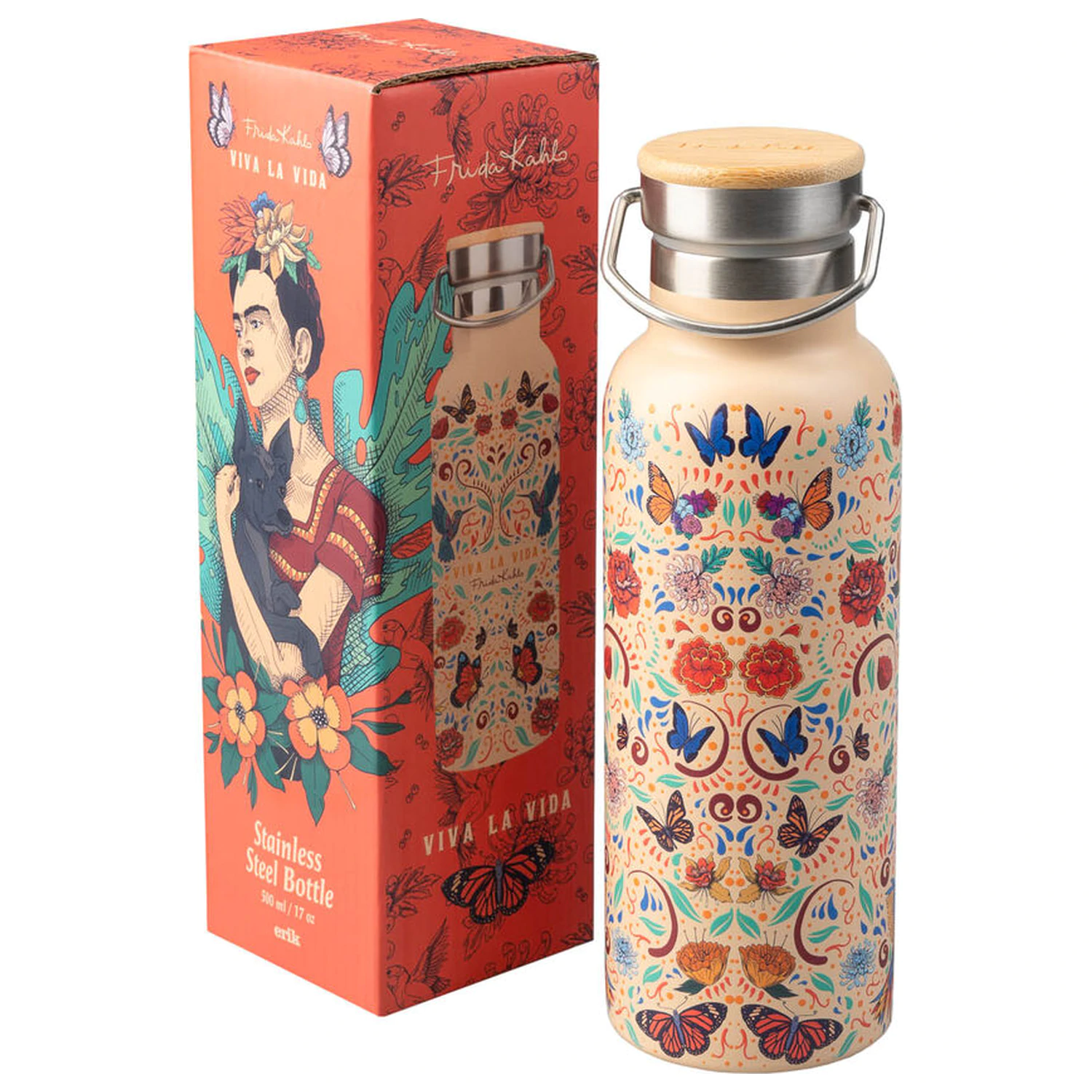 Frida Kahlo Long Live Life Edelstahlflasche 500ml Produktfoto