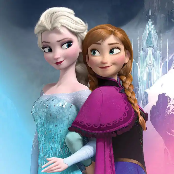 Die Eiskönigin - Völlig unverfroren Leinwandbild im Holzrahmen Anna &amp; Elsa 30 x 30 cm Produktfoto