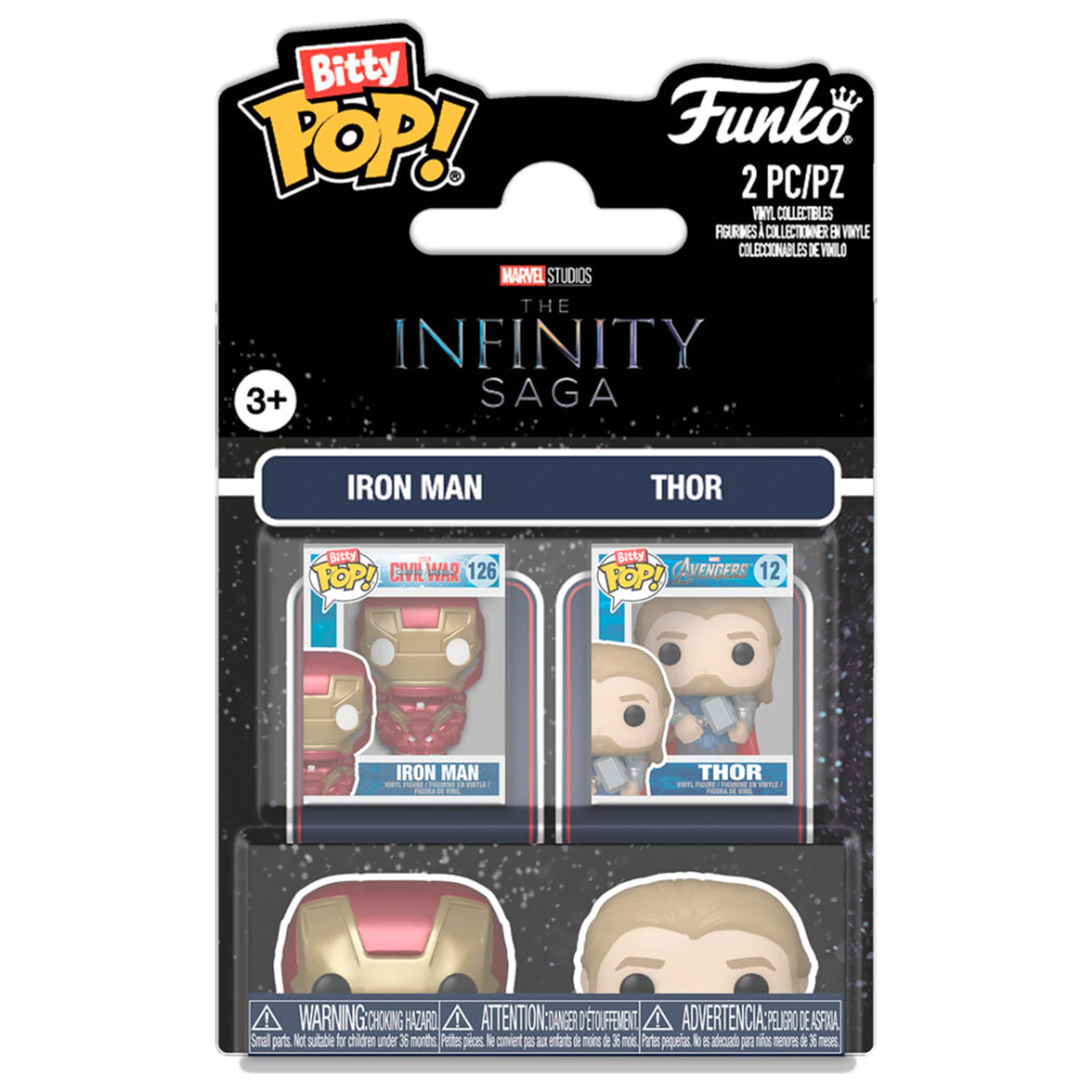Funko Bitty POP Pack mit 2 Figuren Marvel Infinity Saga Iron Man & Thor Produktfoto
