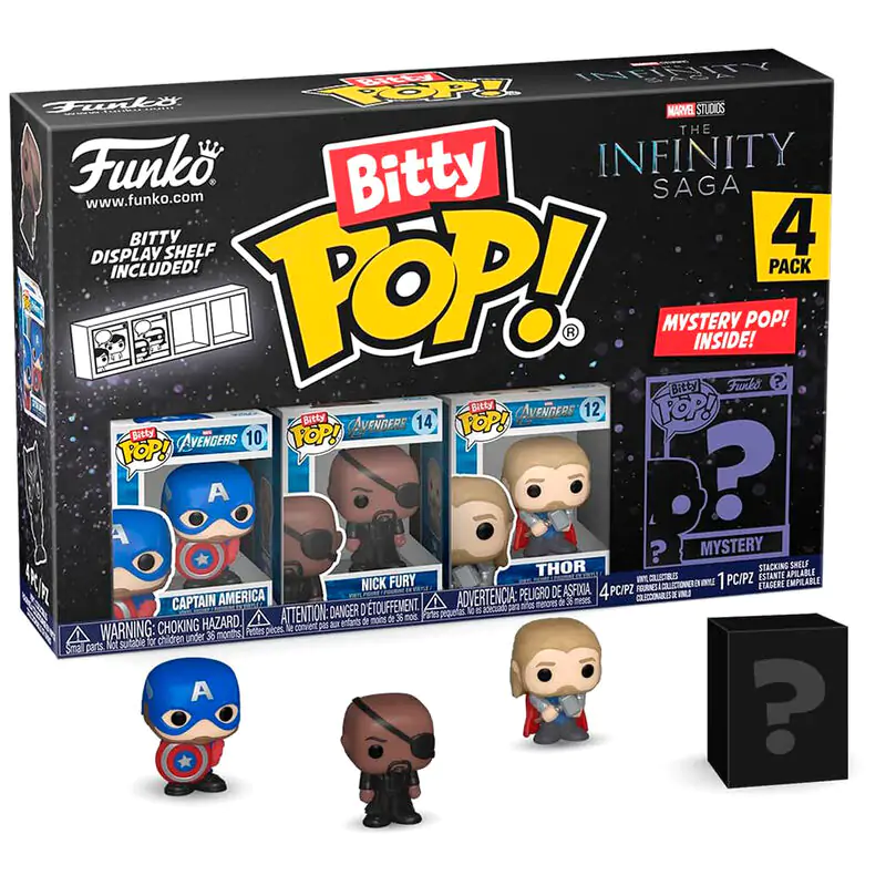 Blister 4 Figurn Bitty POP Marvel The Infinity Saga Captain America termékfotó