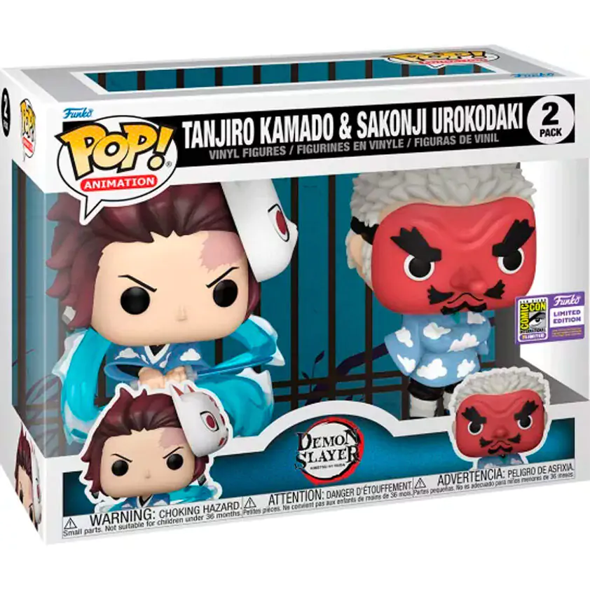 Funko POP 2er-Pack Figurn Demon Slayer Kimetsu no Yaiba Tanjiro Kamado & Sakonji Urokodaki termékfotó