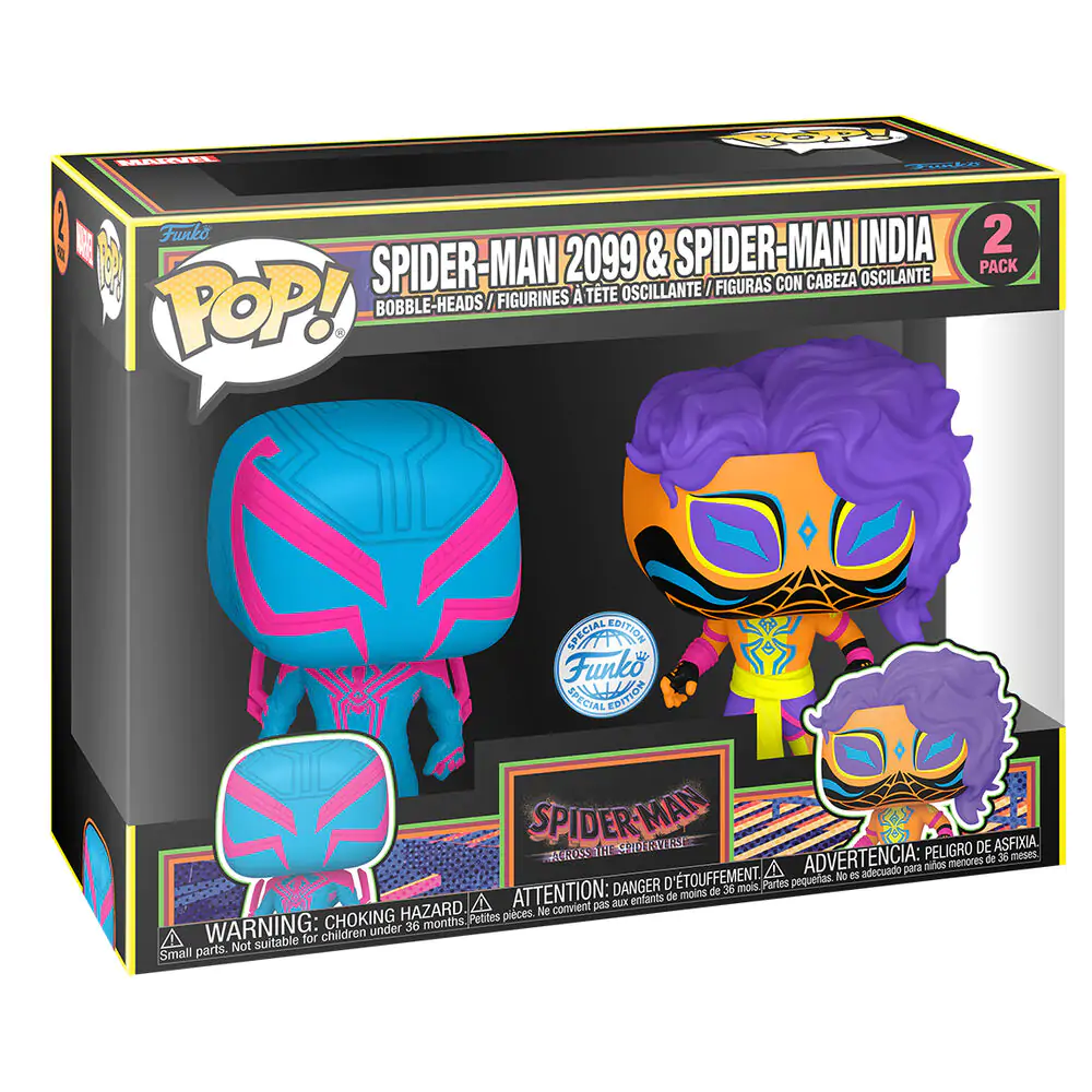 Funko POP 2er-Pack Figuren Spider-Man - Spider-Man 2099 & Spider-Man India Exclusive termékfotó