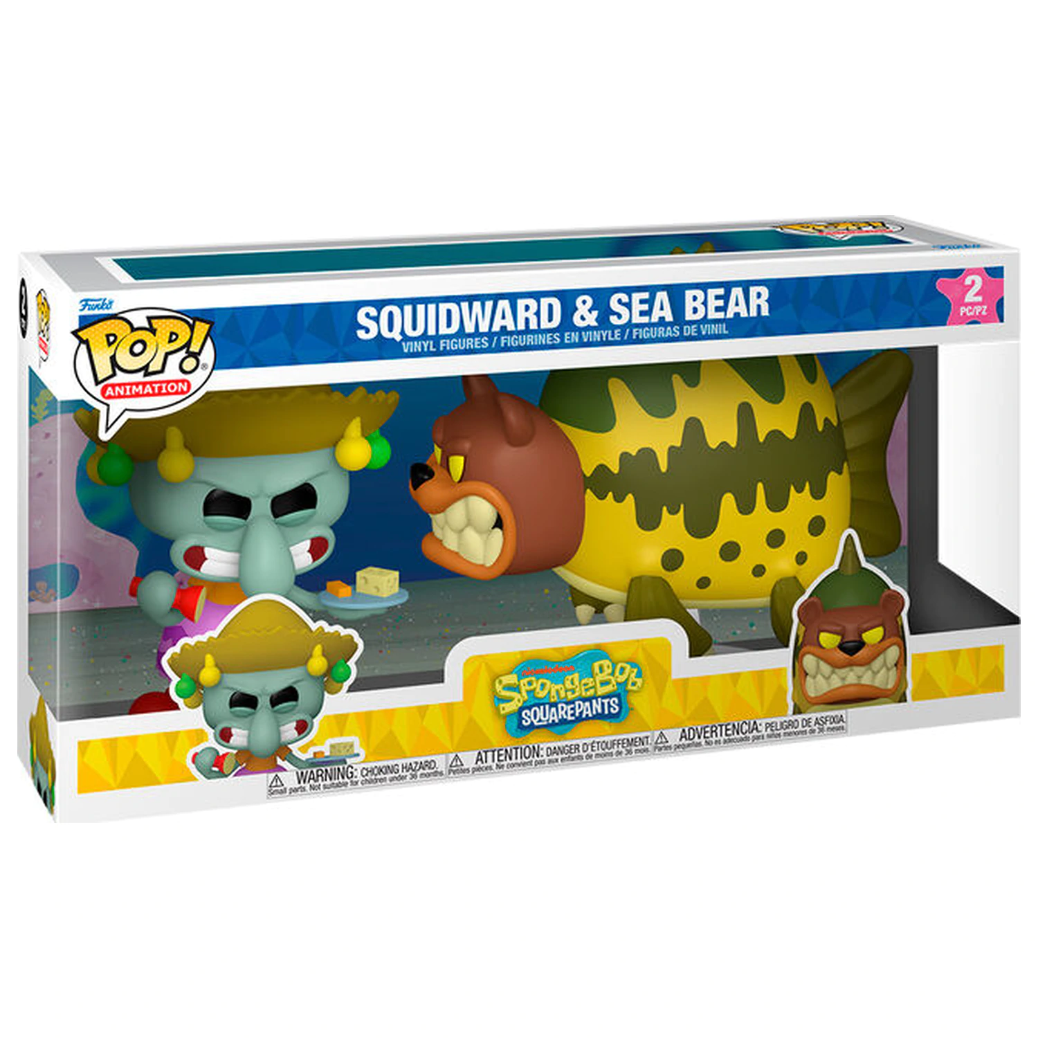 Funko POP Pack 2 Figuren SpongeBob SquarePants Squidward & Sea Bear Produktfoto