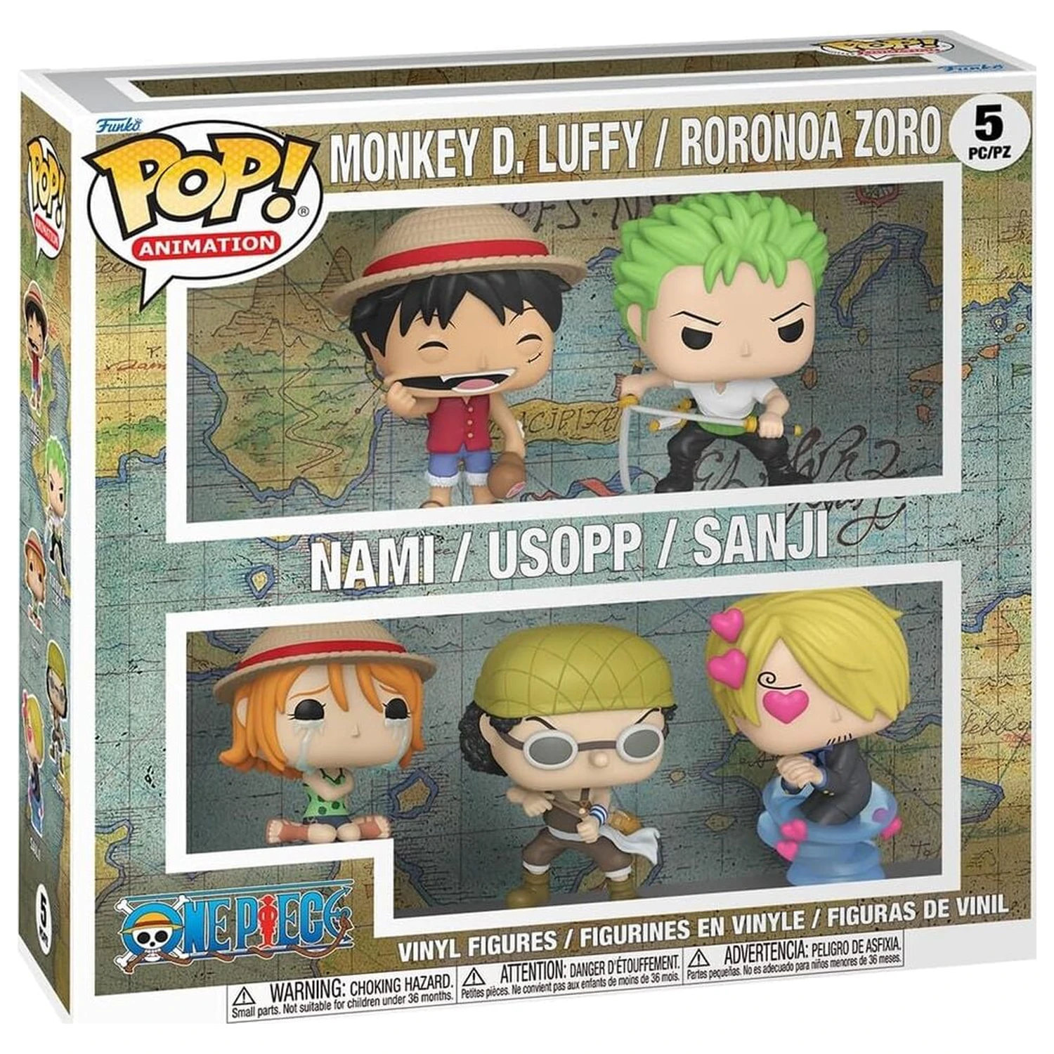 Funko POP Packung mit 5 Figuren Animation One Piece Produktfoto