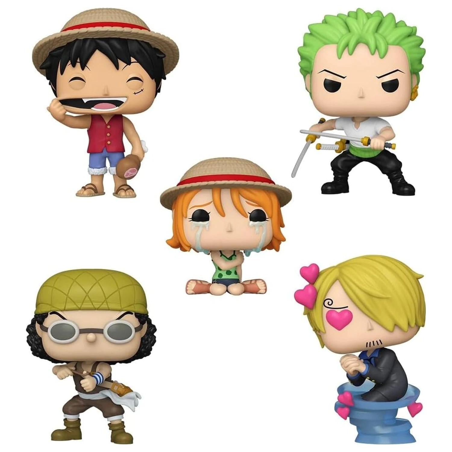 Funko POP Packung mit 5 Figuren Animation One Piece Produktfoto