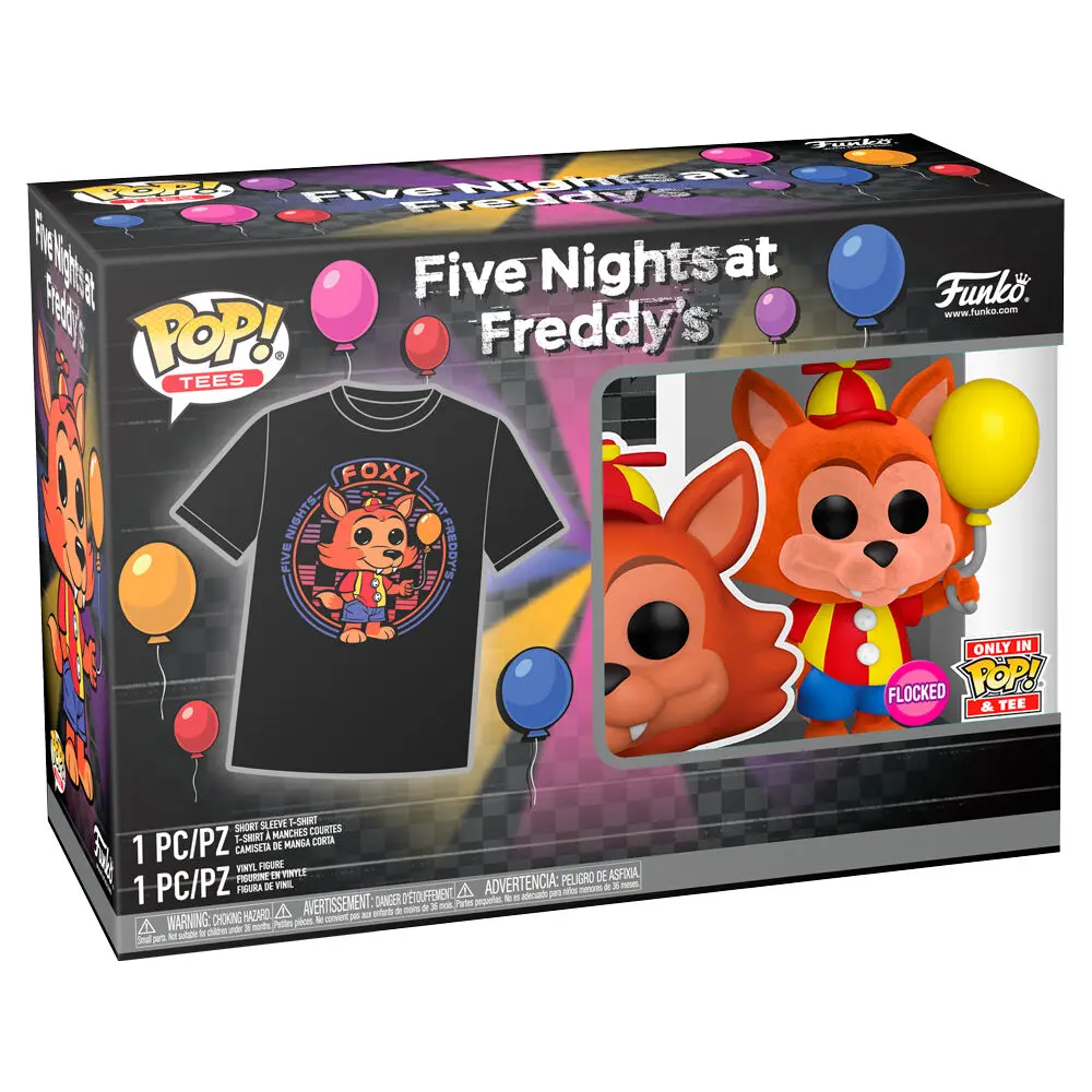 Funko POP &amp; Tee Figur &amp; T-Shirt Set Five Nights at Freddys Ballon Foxy Exkluzív Produktfoto