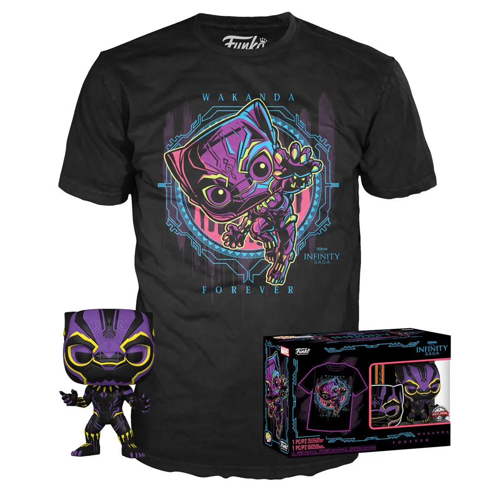 Funko POP & Tee Marvel Wakanda Forever Black Panther Figur & T-Shirt Set Exkluzív termékfotó