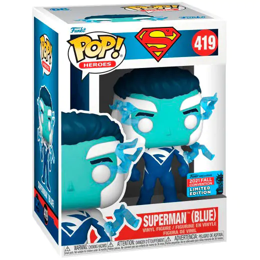 DC Comics POP! Vinyl Figur Superman (Blue) (NYCC/Fall Con.) 9 cm Produktfoto