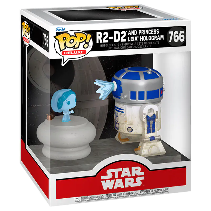 Funko POP Figur Deluxe Star Wars R2-D2 and Princess Leia Hologram Produktfoto