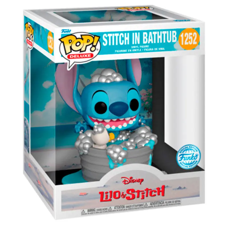 Disney POP! Deluxe Vinyl Figur Stitch in bathtub 9 cm termékfotó