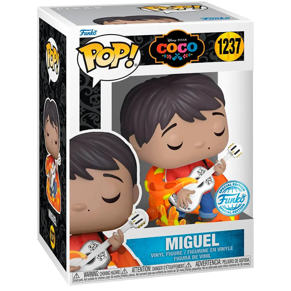 Coco POP! Disney Vinyl Figur Miguel w/guitar (Glow-in-the-Dark) 9 cm Produktfoto